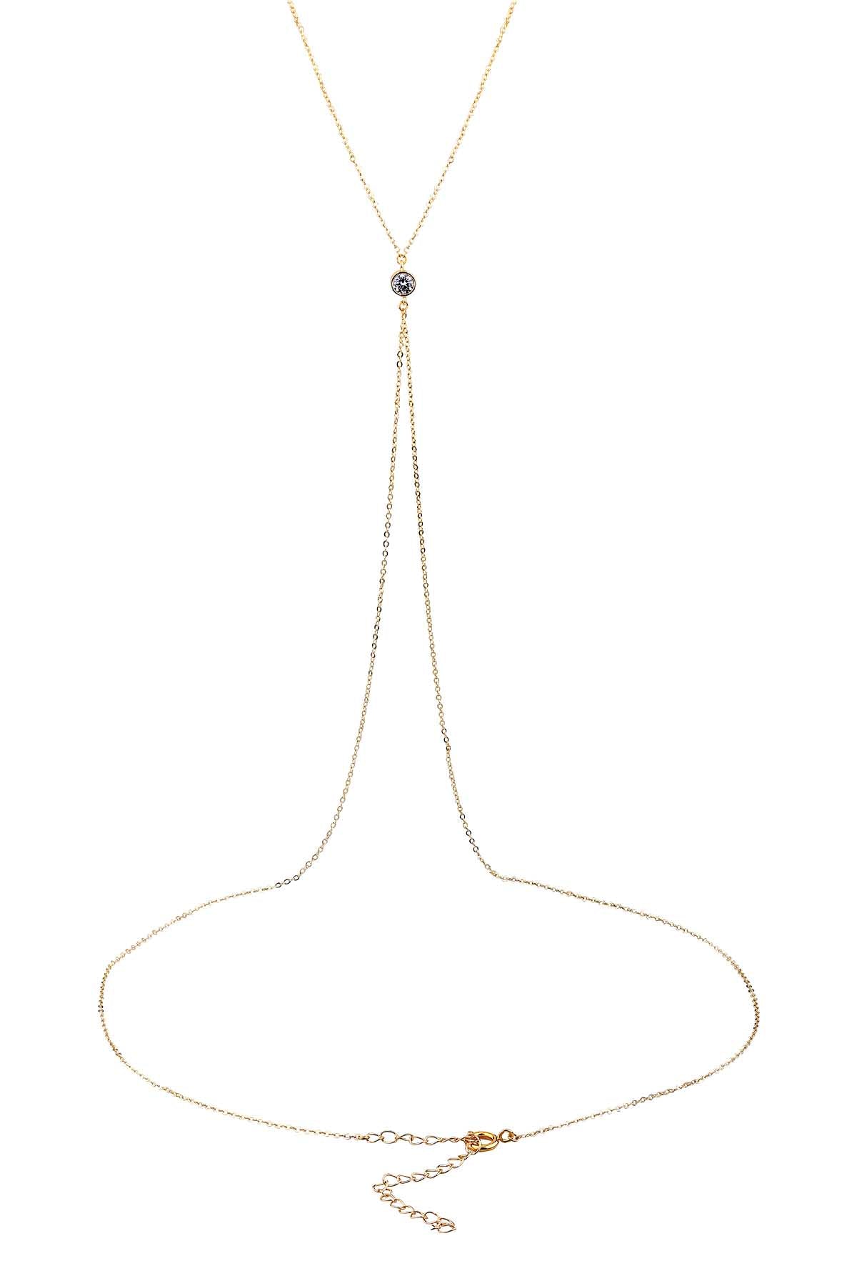 SINGLE DIAMOND – Delicate CZ Body Chain