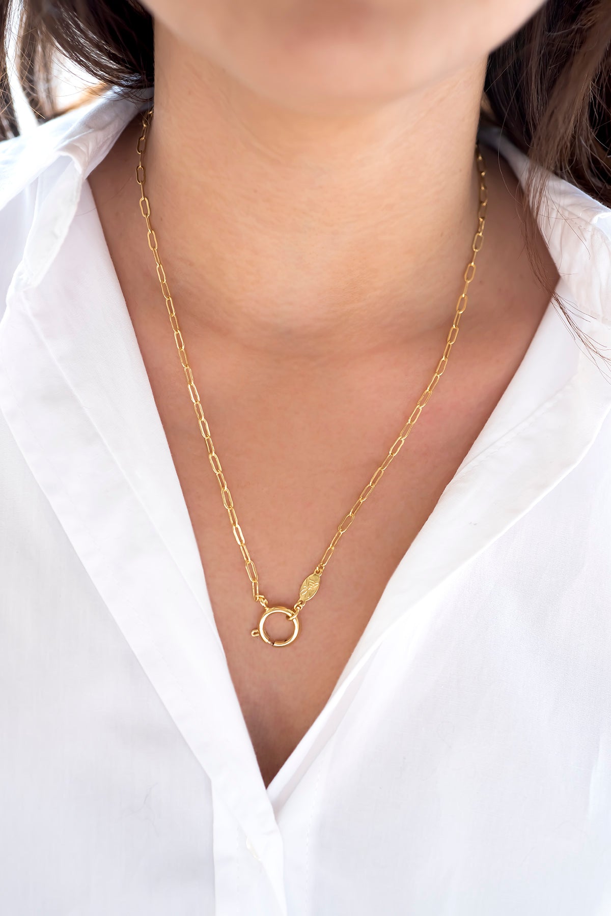 HOOP CLASP - Oval Link - Charm Chain