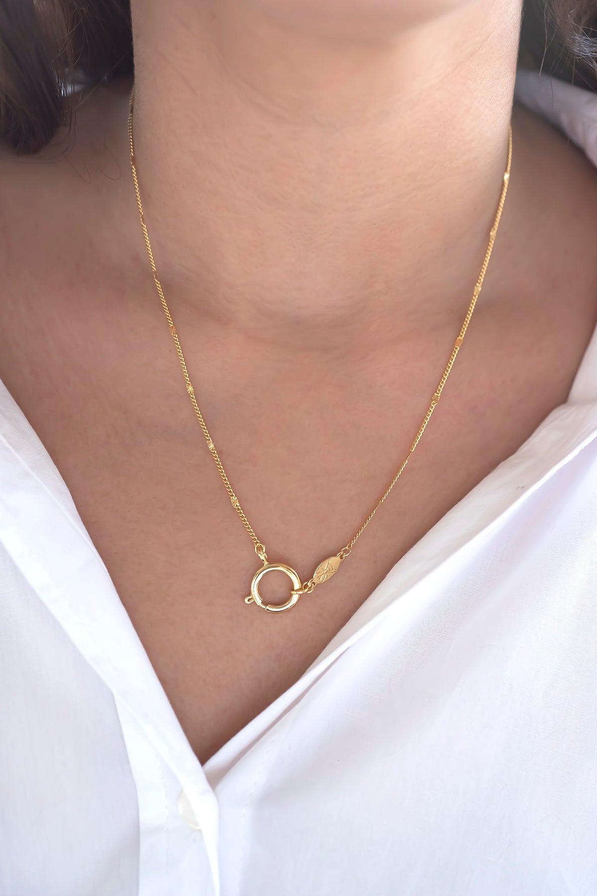 HOOP CLASP - Curb Flat - Chain Necklace