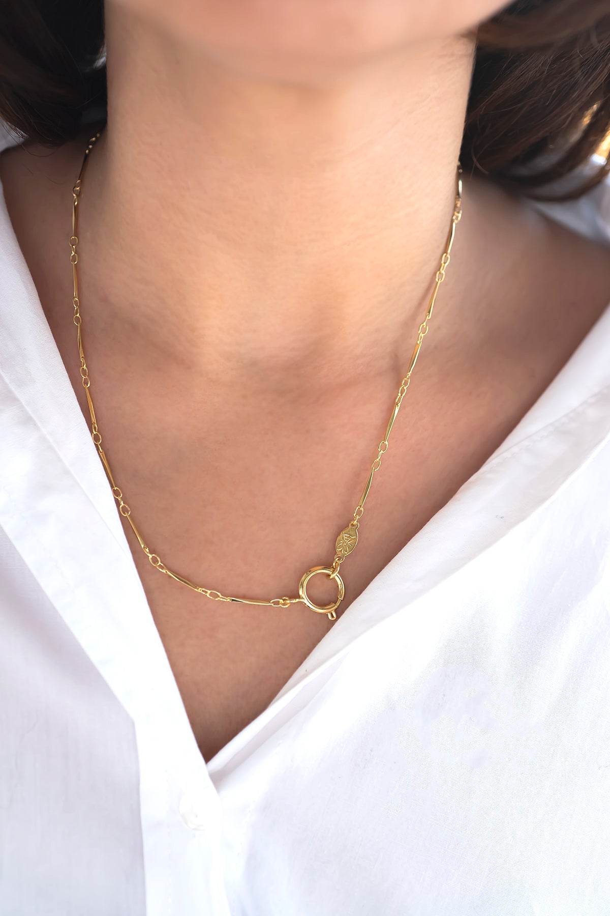 HOOP CLASP - Link Bar - Charm Chain