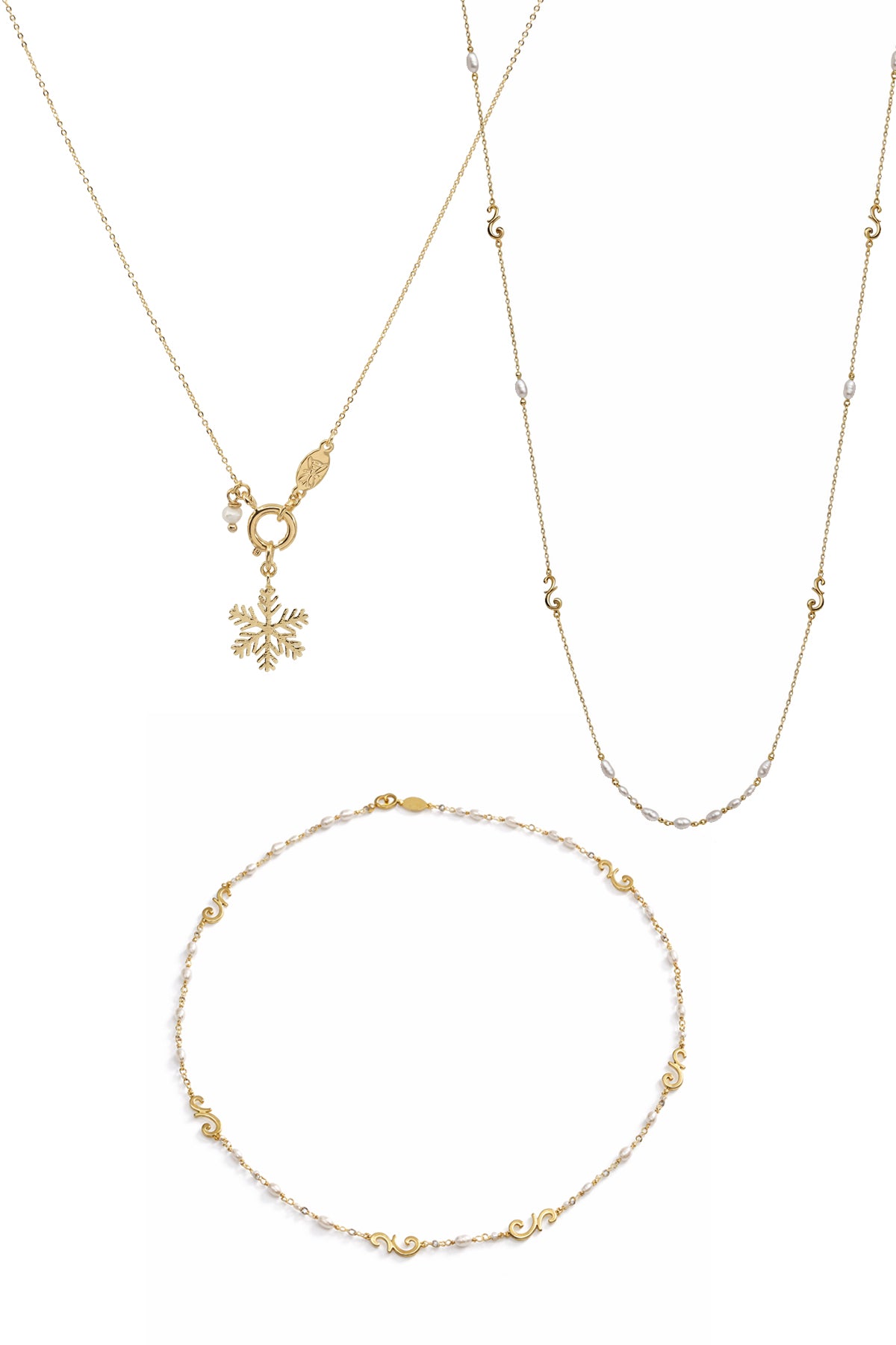 WINTER GLOW – Pearl Layered Necklace Set