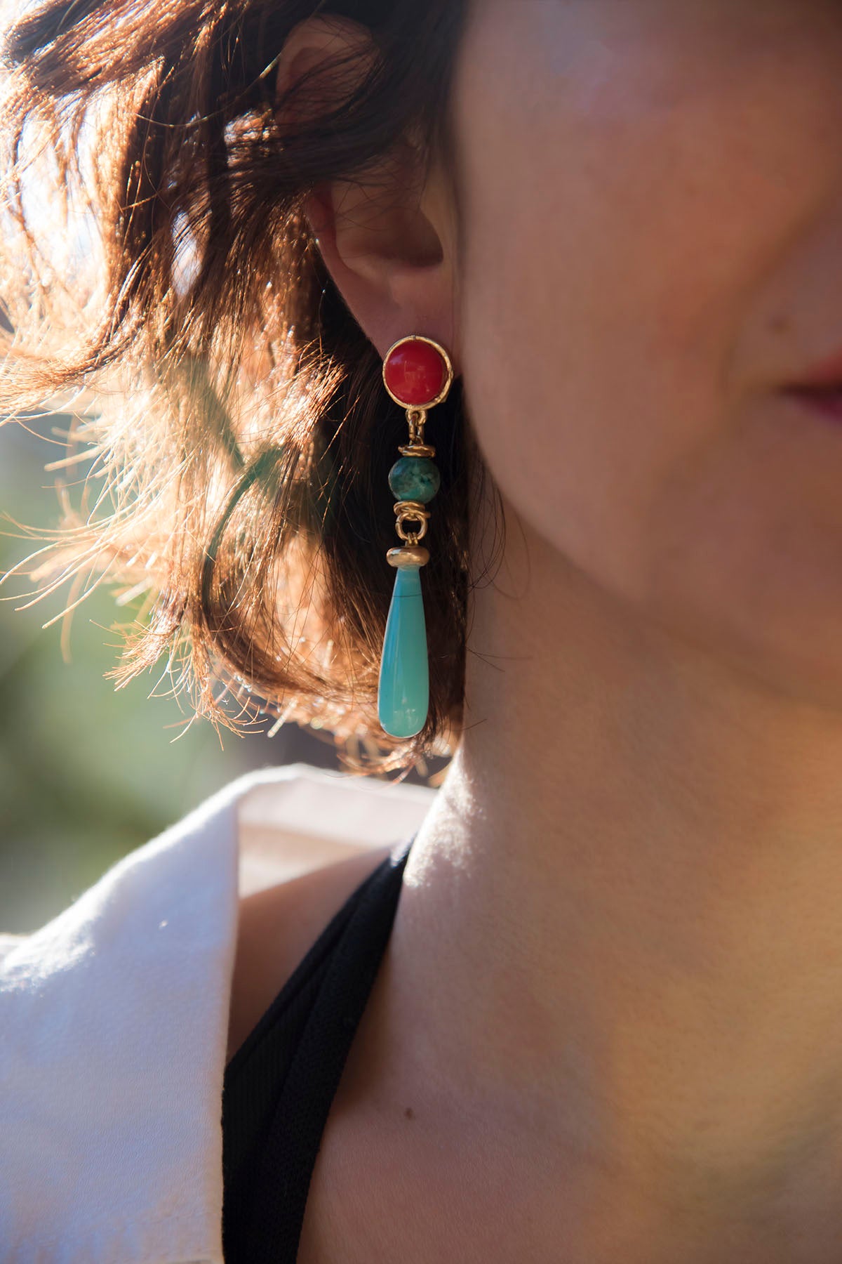 SUMMER FEELING – Colorful Gem Drop Earrings