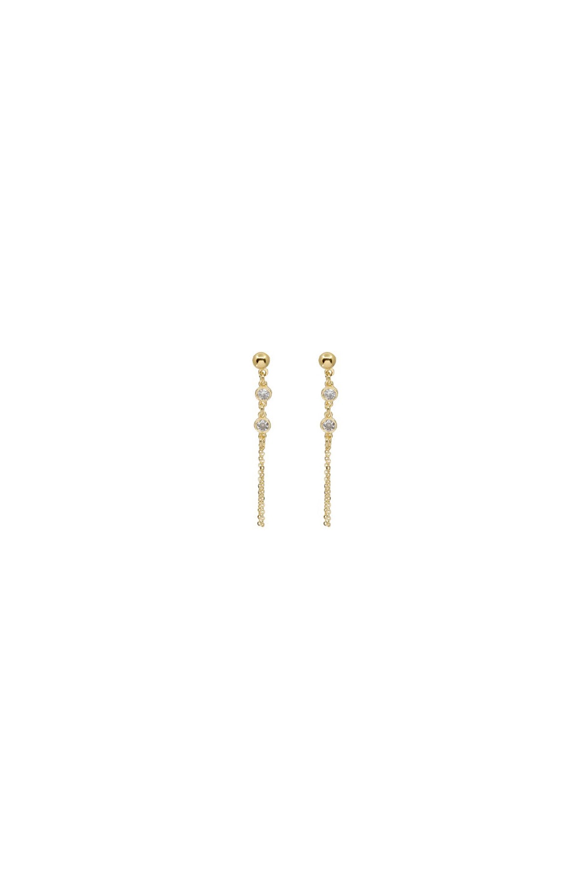 RITA β White CZ Chain Drop Earrings