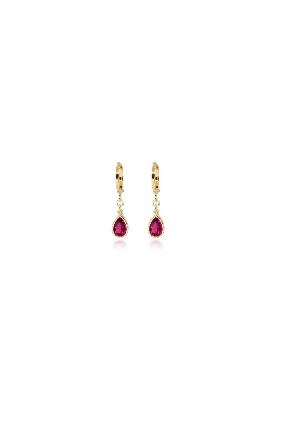ANGELINA - Rubis - Huggie Earrings