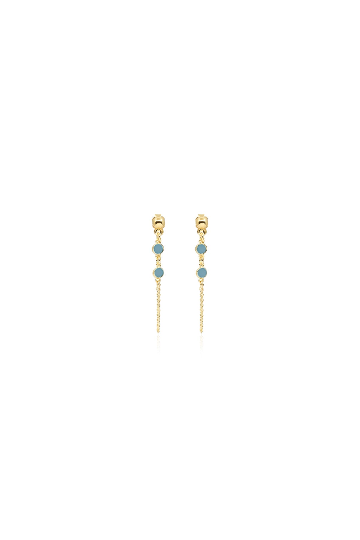 RITA – Turquoise CZ Chain Drop Earrings