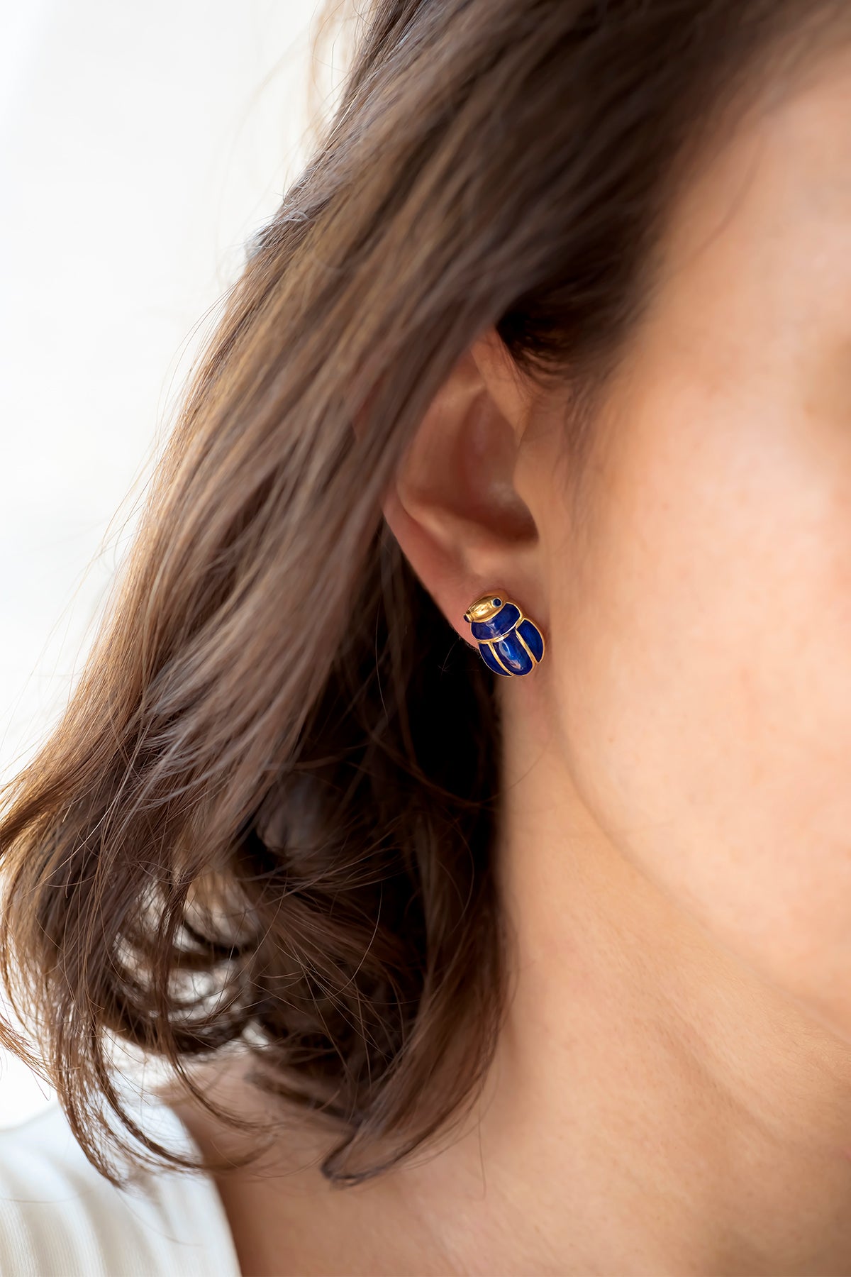 SCARABEE – INDIGO - Scarab Stud Earrings