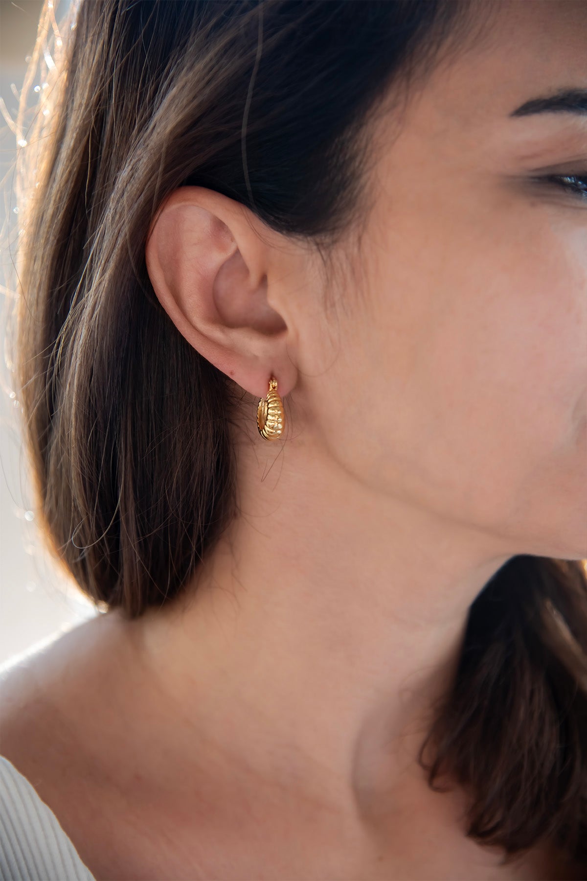 DINA β Domed Mini Hoop Earrings