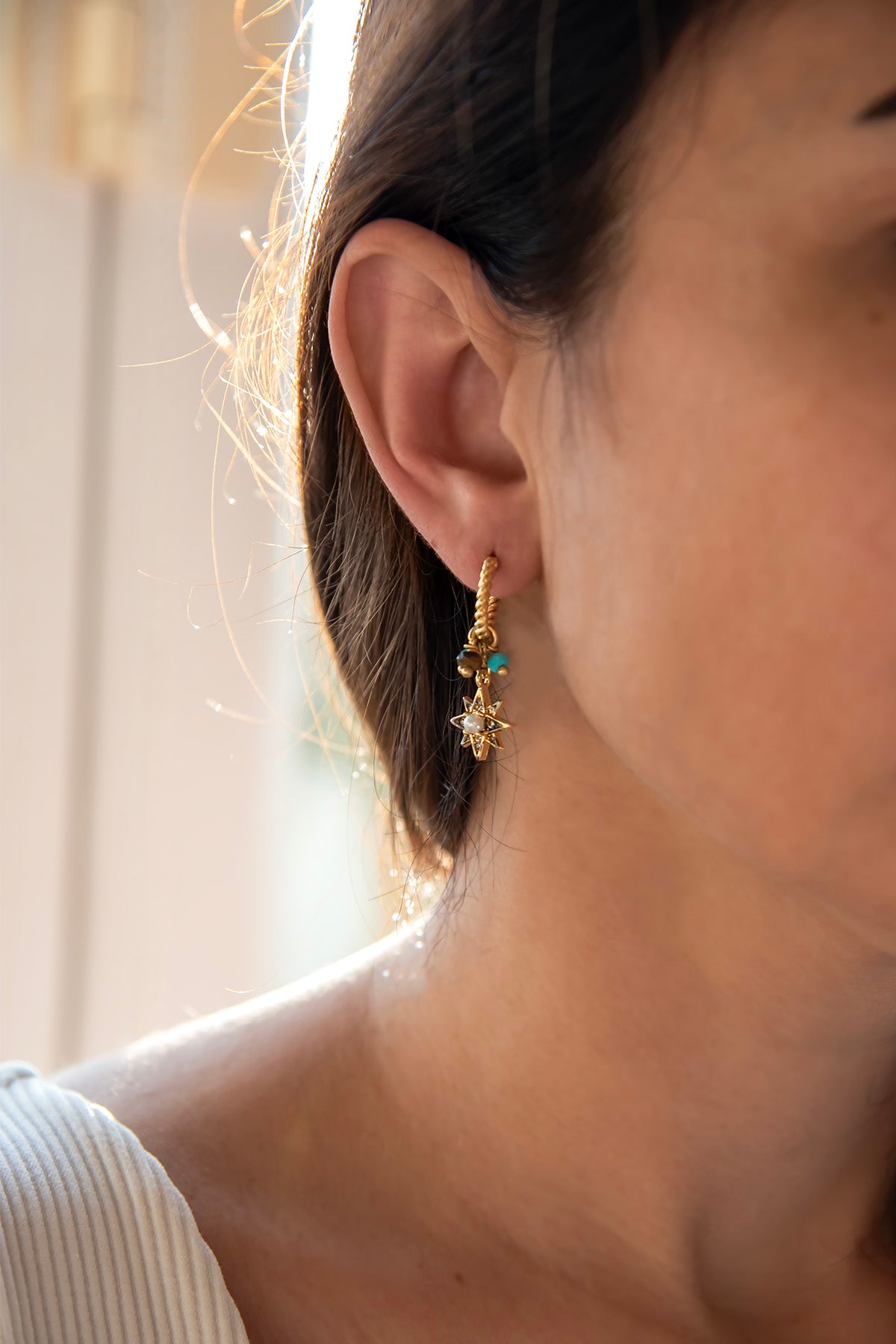 PEARL STAR β North Star Mono Drop Earring