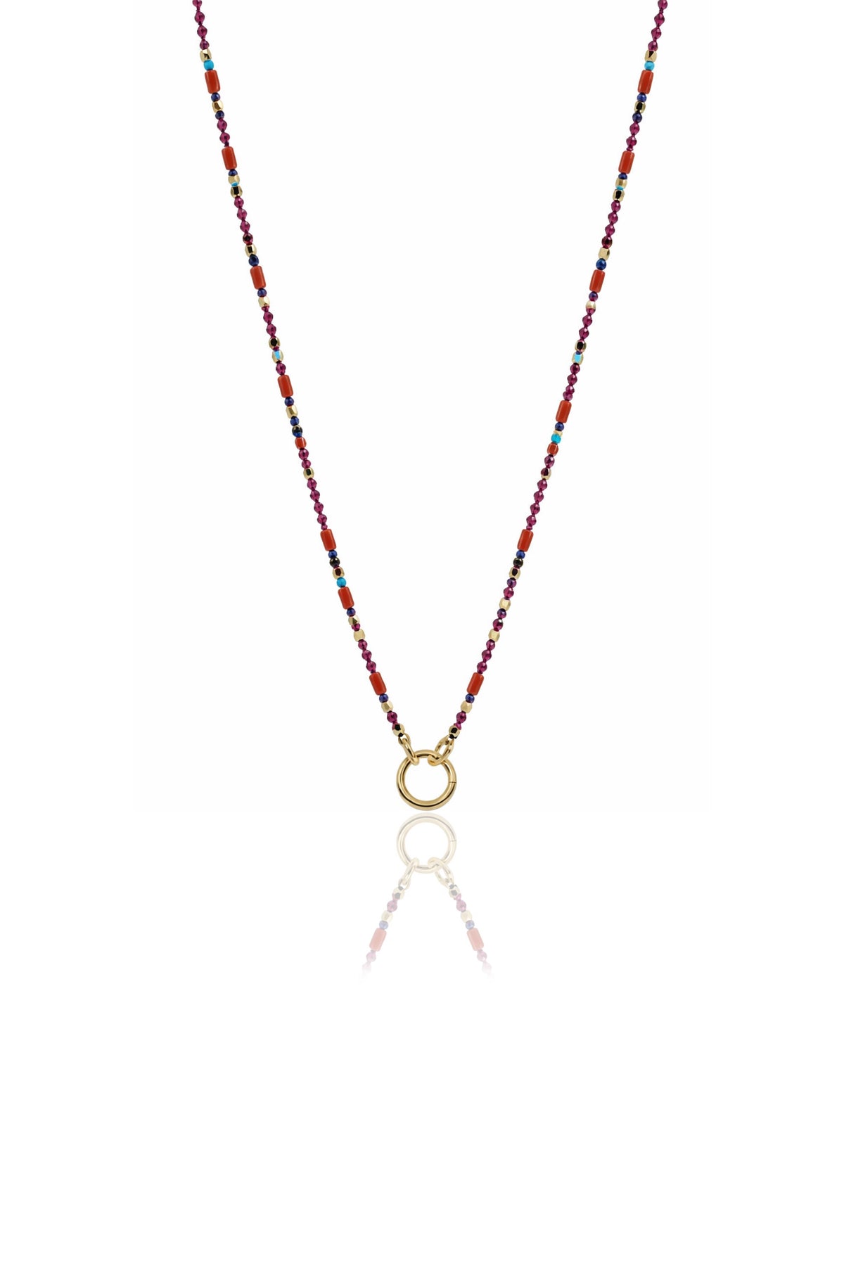 GRENADE – Mixed Gemstone Charm Necklace