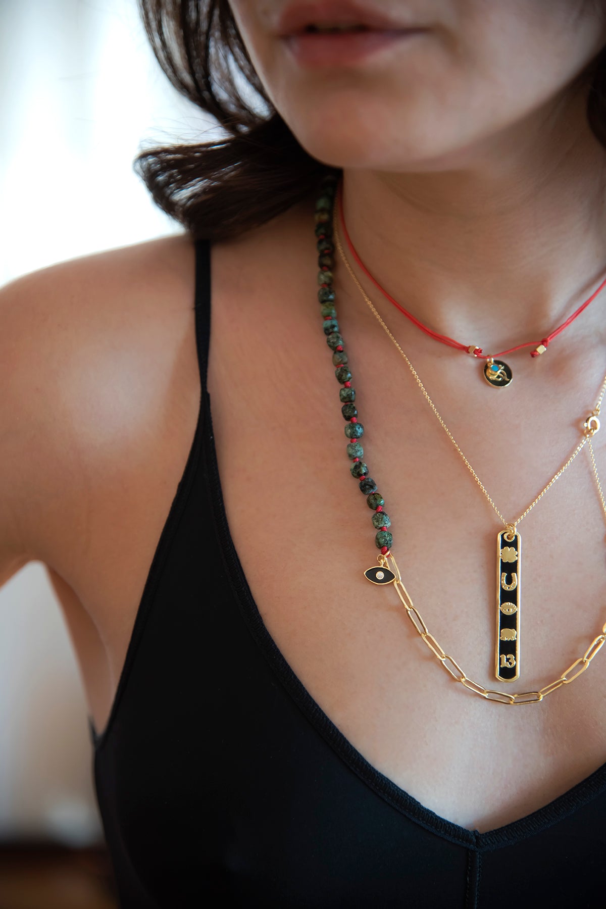 TIBET – Red String OM Necklace
