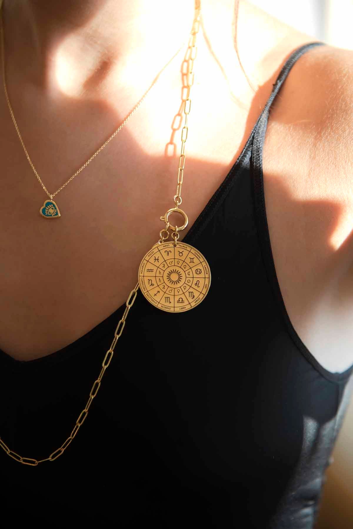 FULL HEART - AZURE - Evil Eye Heart Necklace