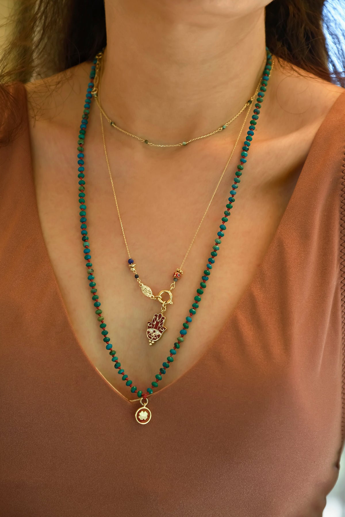 DIVINE - RED - Fatima's Hand Necklace
