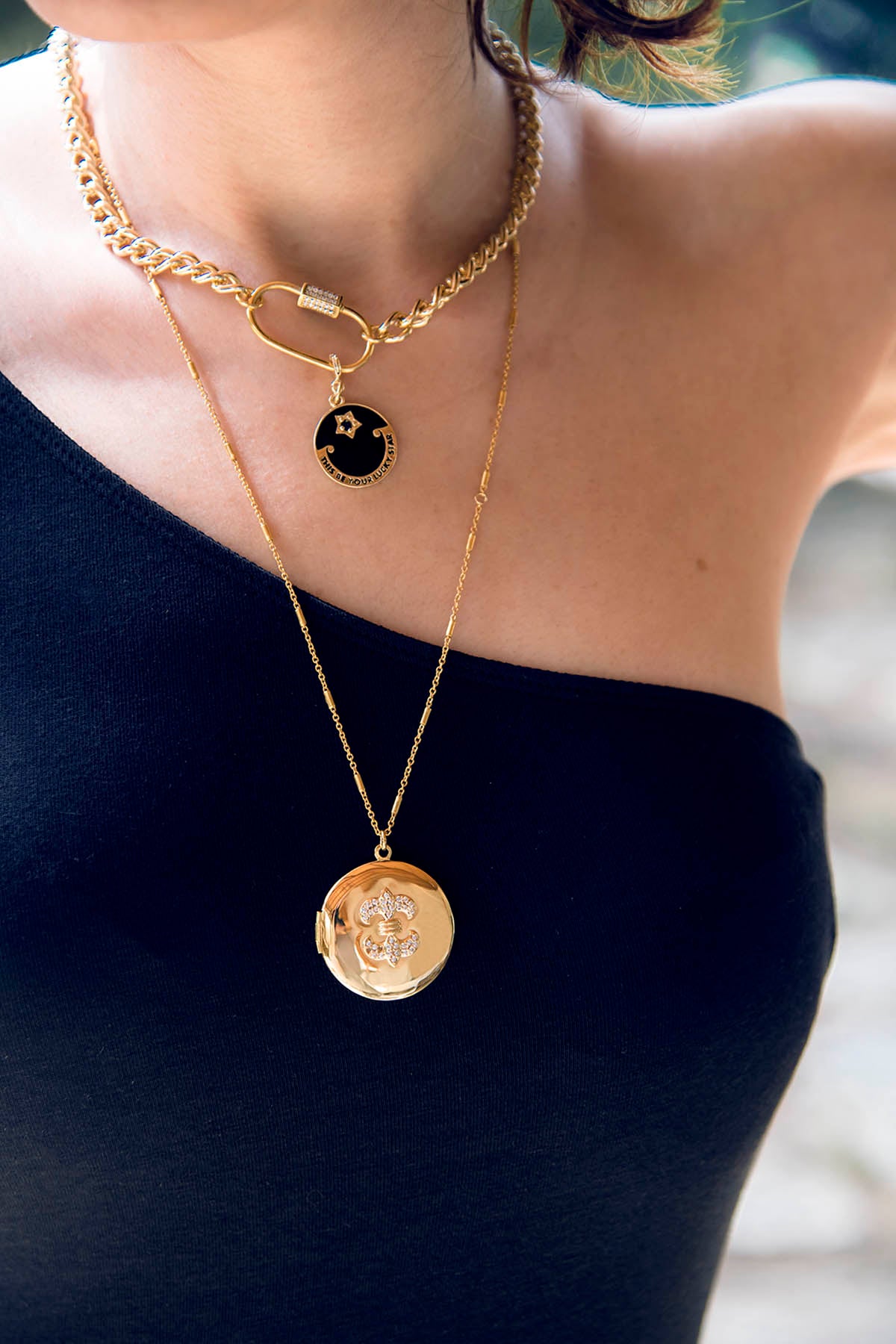 MEMORY – Fleur de Lys Locket Medallion Necklace