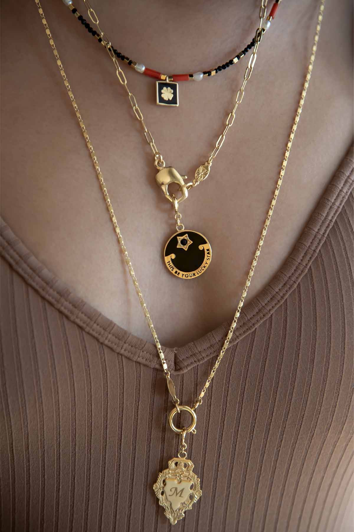 SHAMROCK – Gem Bead Pendant Necklace