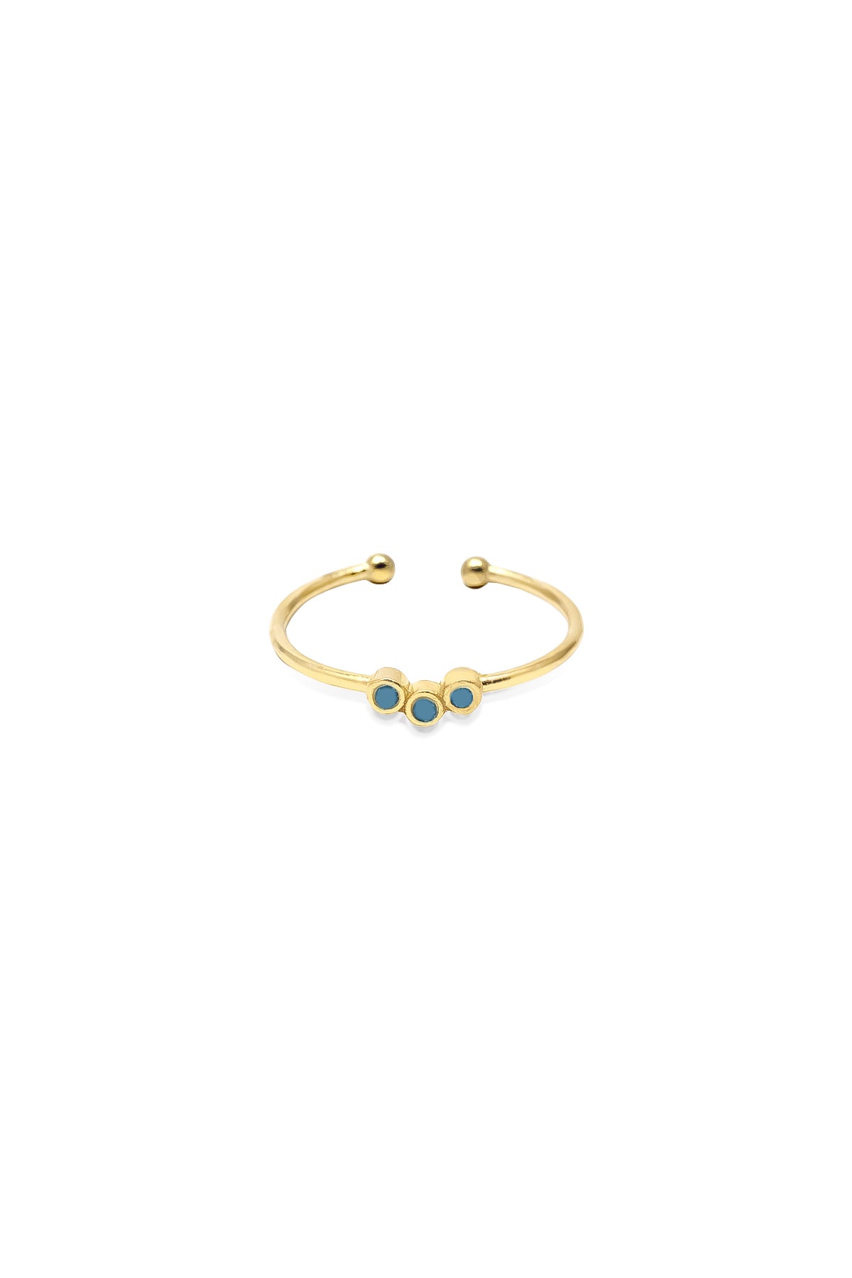 TRIA BLUE – Triple CZ Adjustable Ring