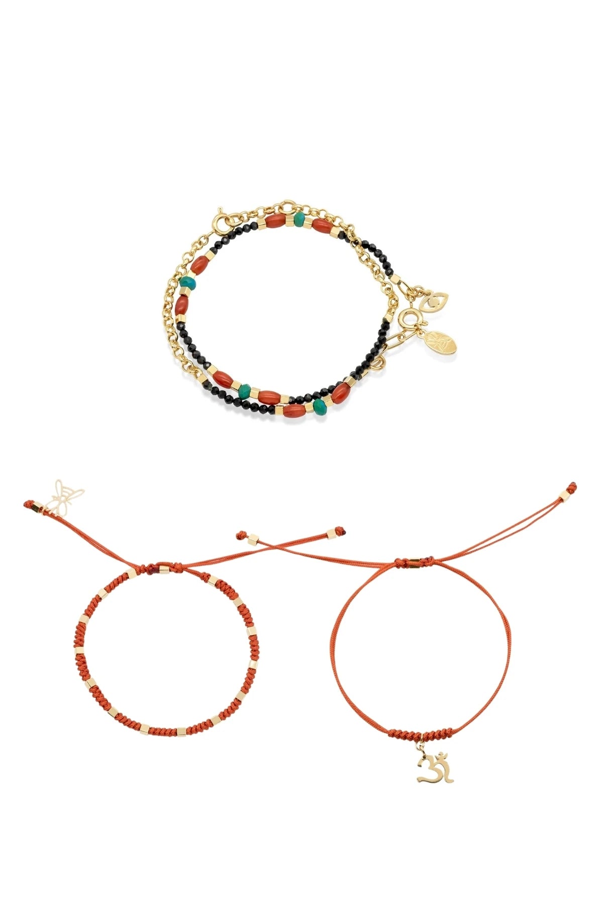 SPINEL – Spinel & Om Layered Bracelet Set