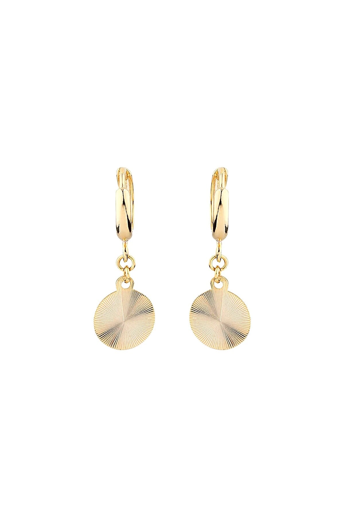 GOLDEN DISC – Textured Hoop Earrings