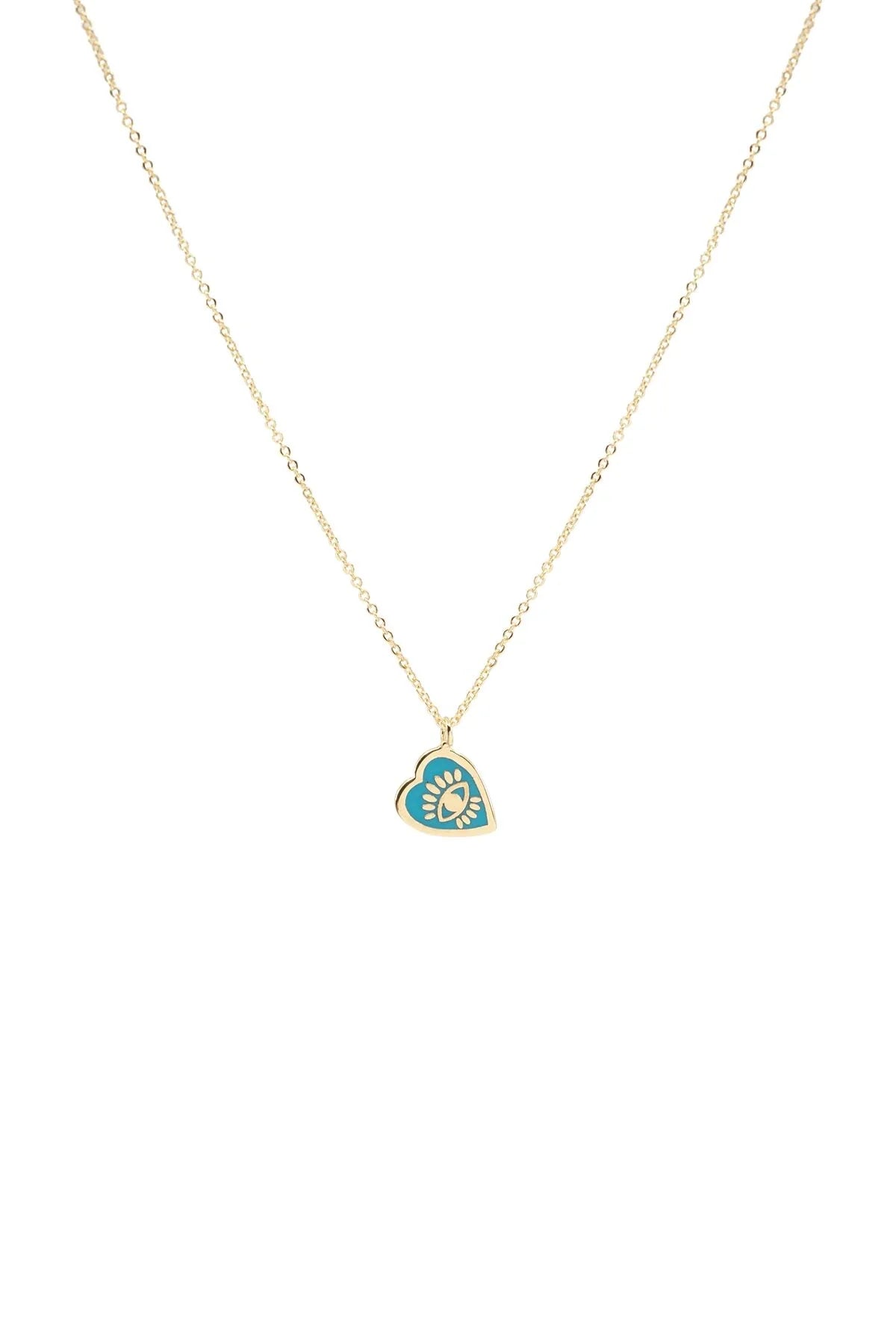 FULL HEART - AZURE - Evil Eye Heart Necklace