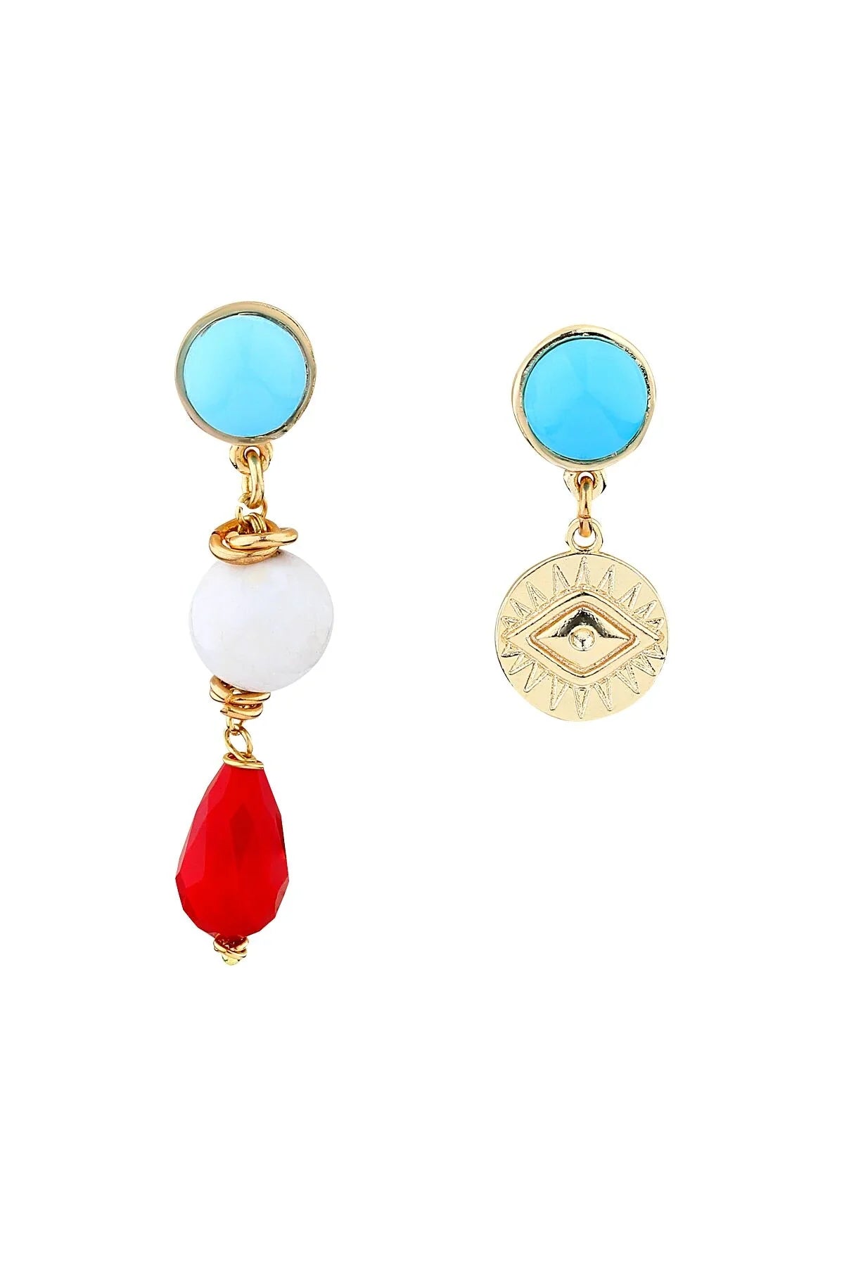 I SEE YOU β Asymmetric Eye & Drop Earrings