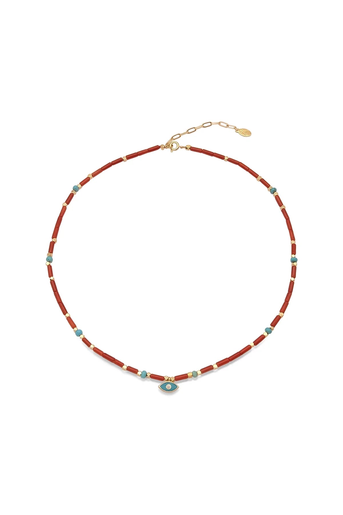 PORTO – Coral & Turquoise Beaded Necklace