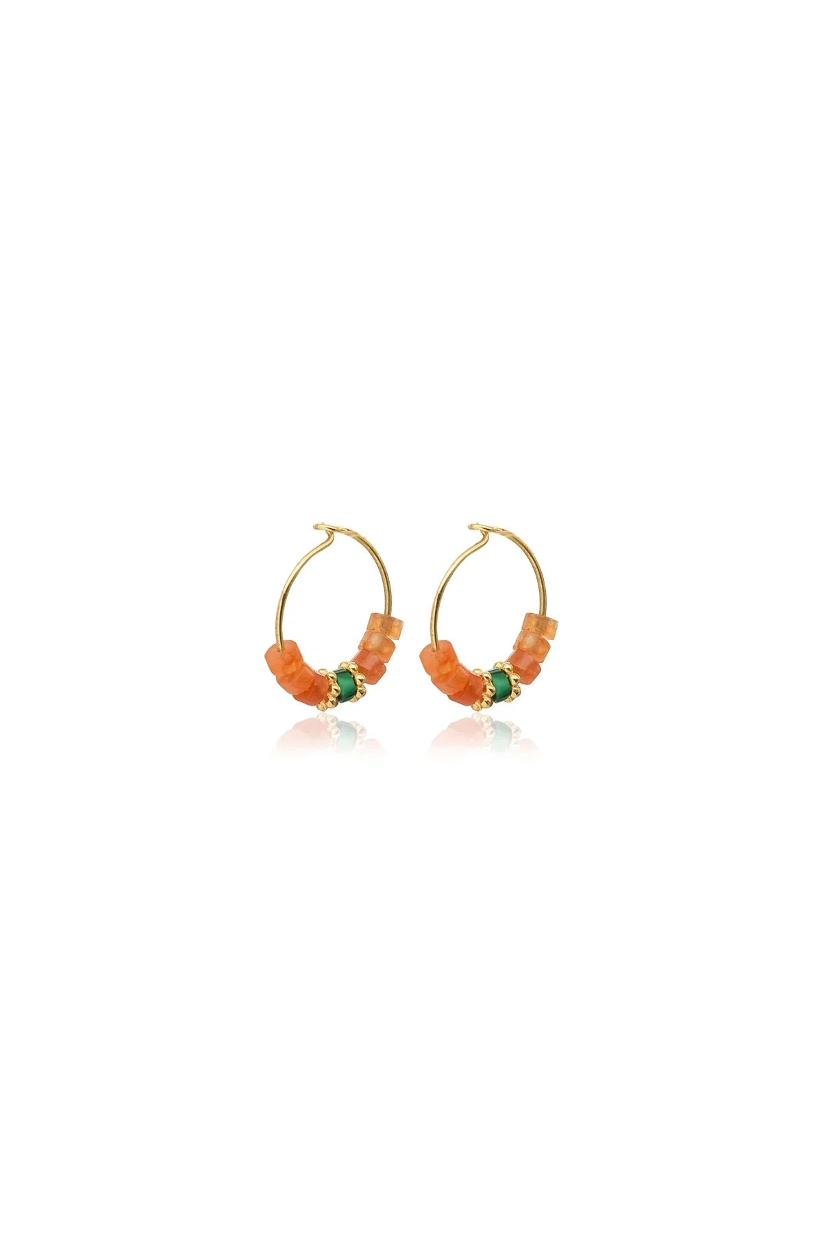 GRETA - Coral Hoop Earrings