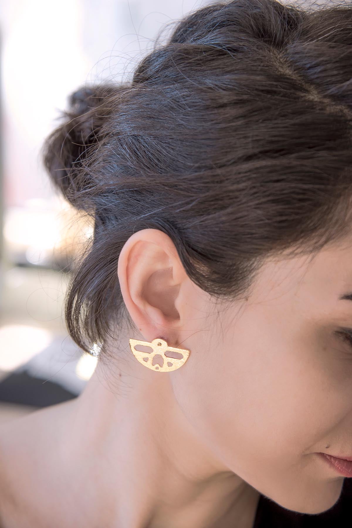 ETHNIC HALF MOON – Textured Cut-Out Earrings