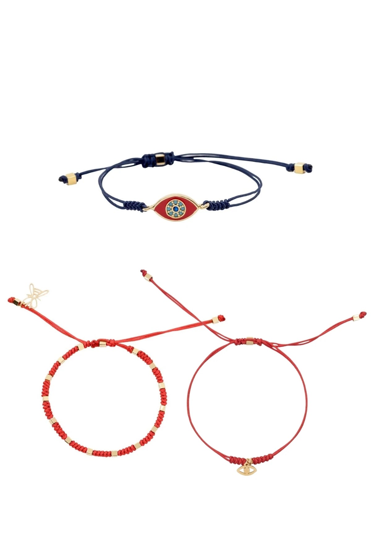 RED LUCK – Eye Detail Bracelet Trio