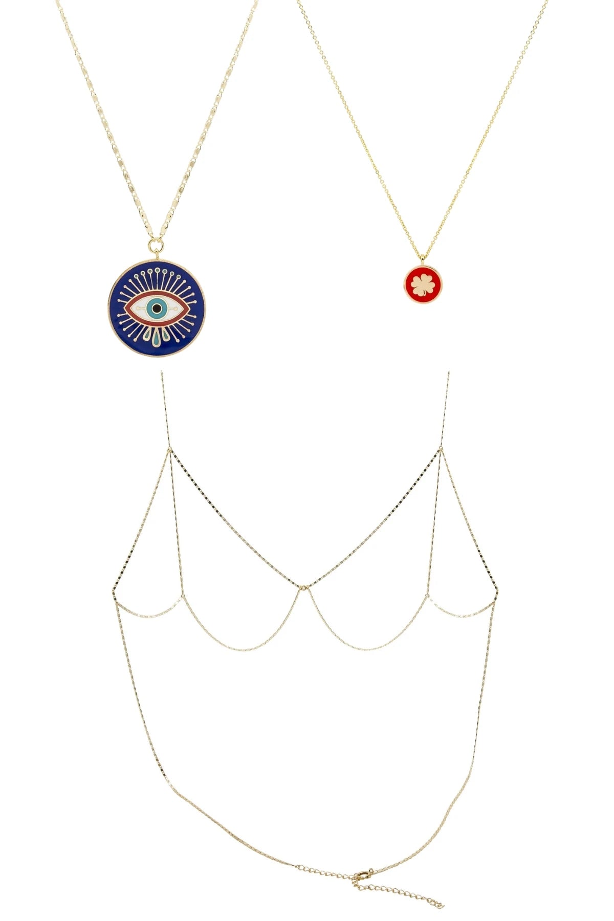 LAYLA – Chain Bralette & Medallion Necklace Set