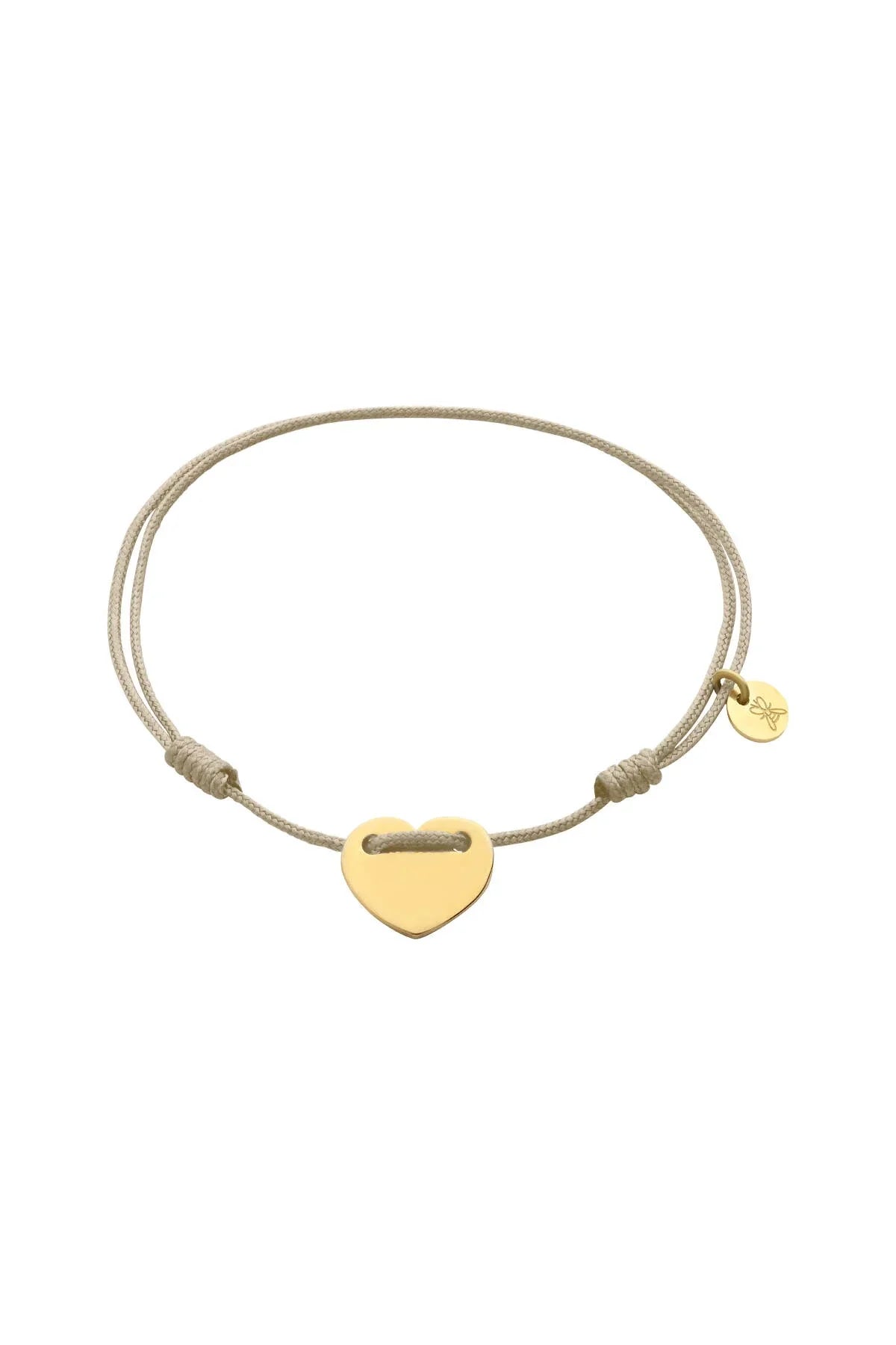 LOVEFUL - CREME - Personalized Heart Cord Bracelet
