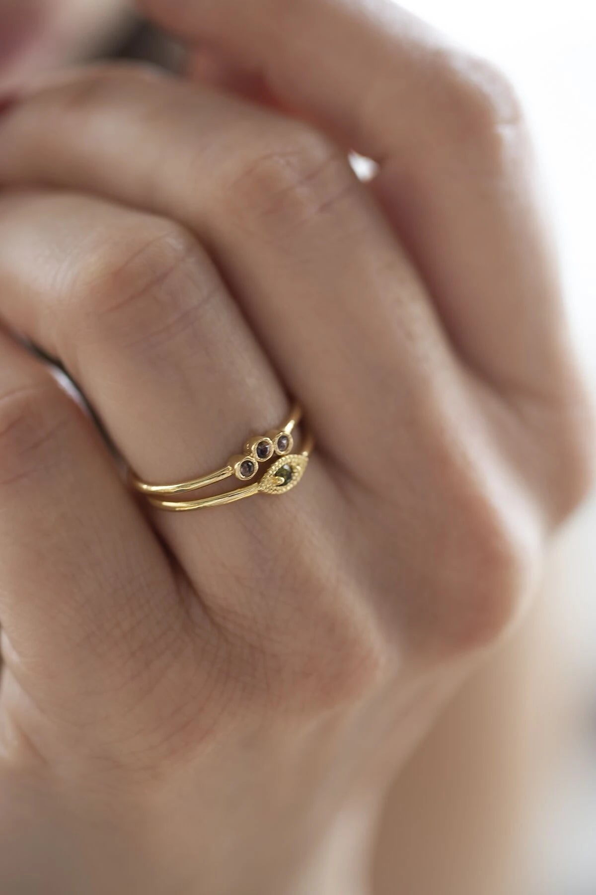TRIA BROWN – Triple CZ Adjustable Ring