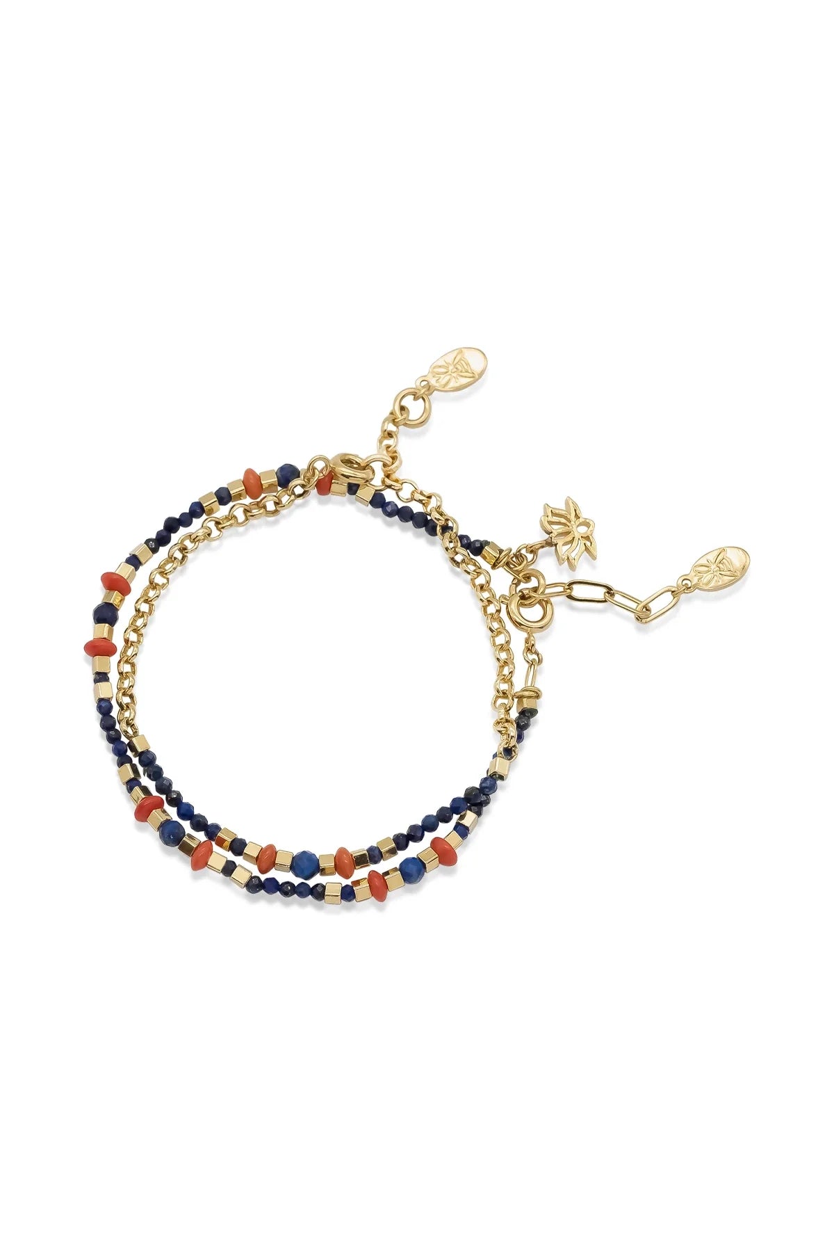 LAZULI – Lapis Lazuli & Coral Bracelet Set