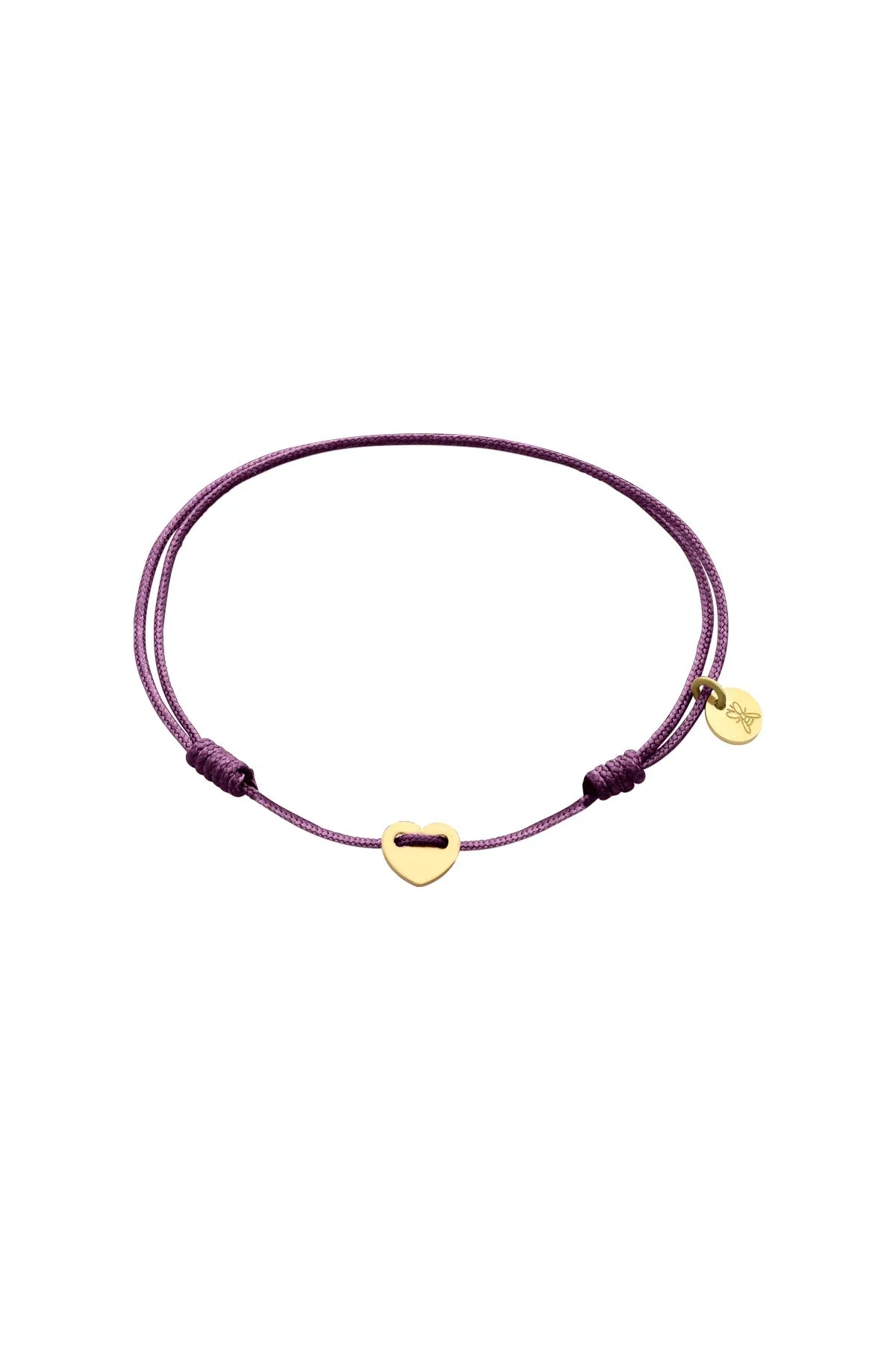 TINY LOVEFUL - PURPLE - Minimal Heart Cord Bracelet