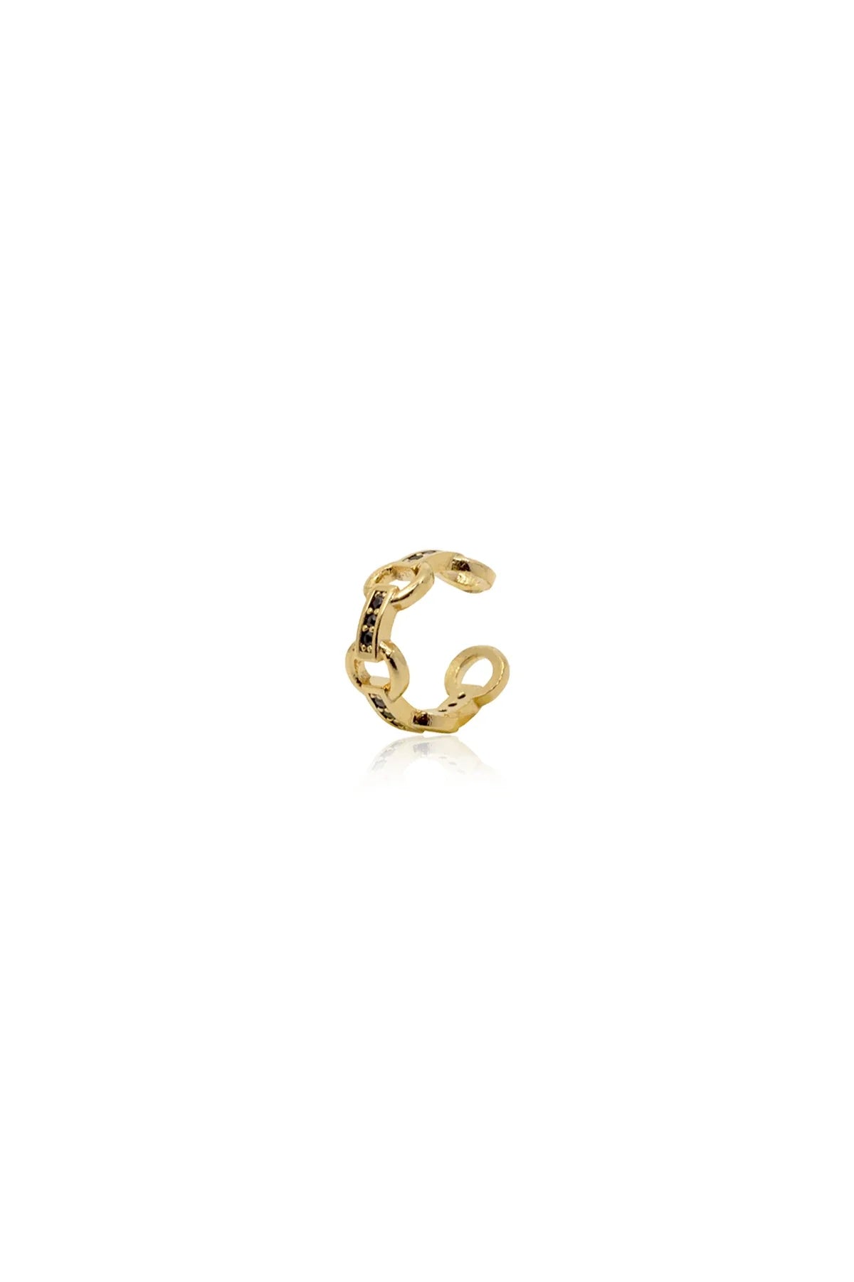 RELIE – Black CZ Chain Earcuff