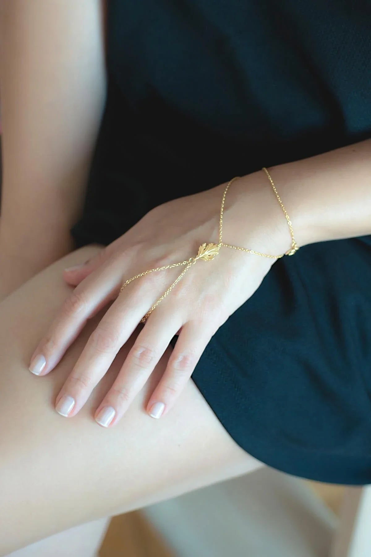 THE LEAF β Hand Chain Bracelet