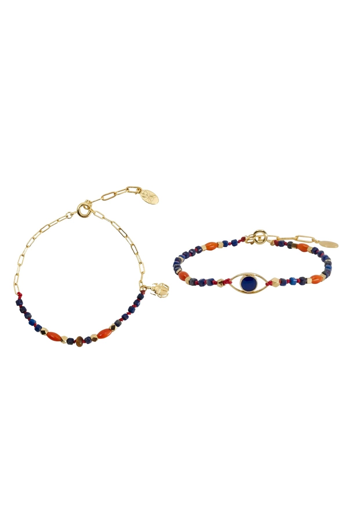 BLUE BEE β Gemstone Bee Bracelet Stack