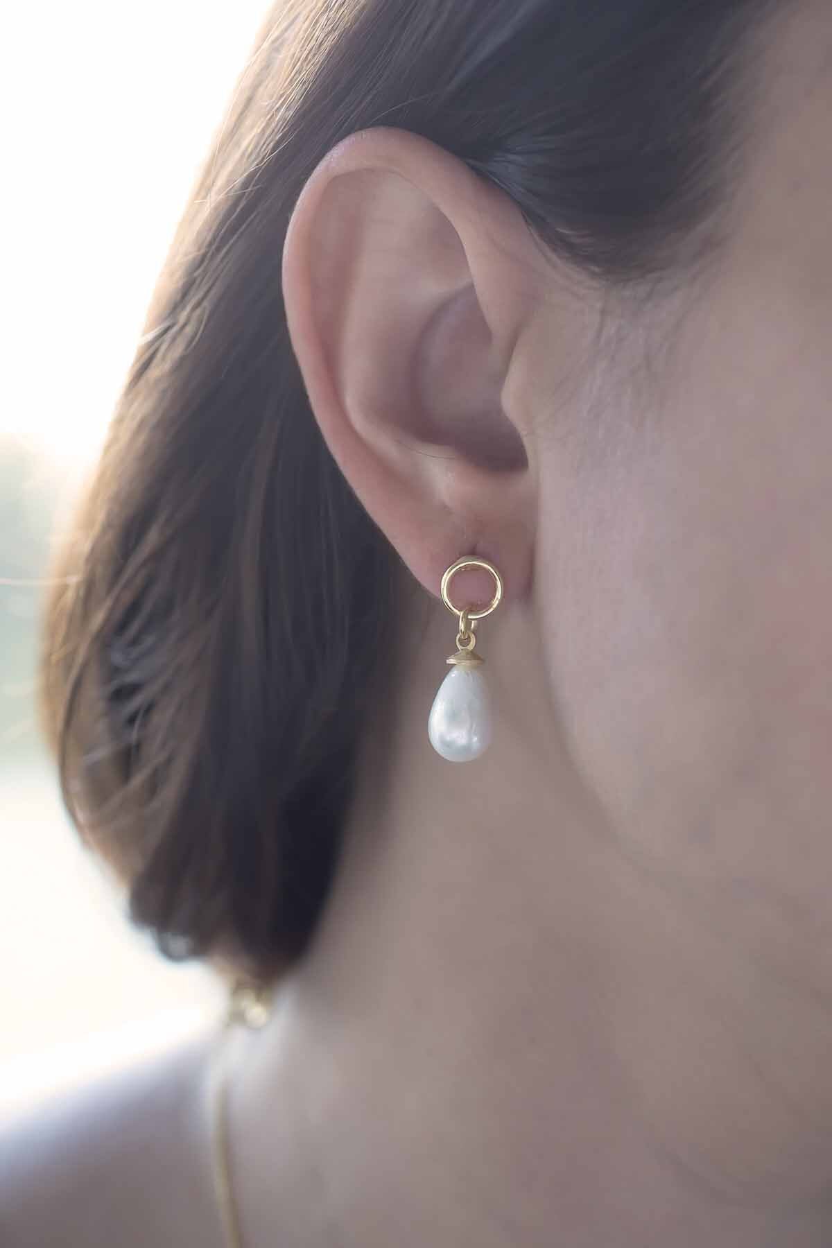 WHITE DROP - Dangle Earrings