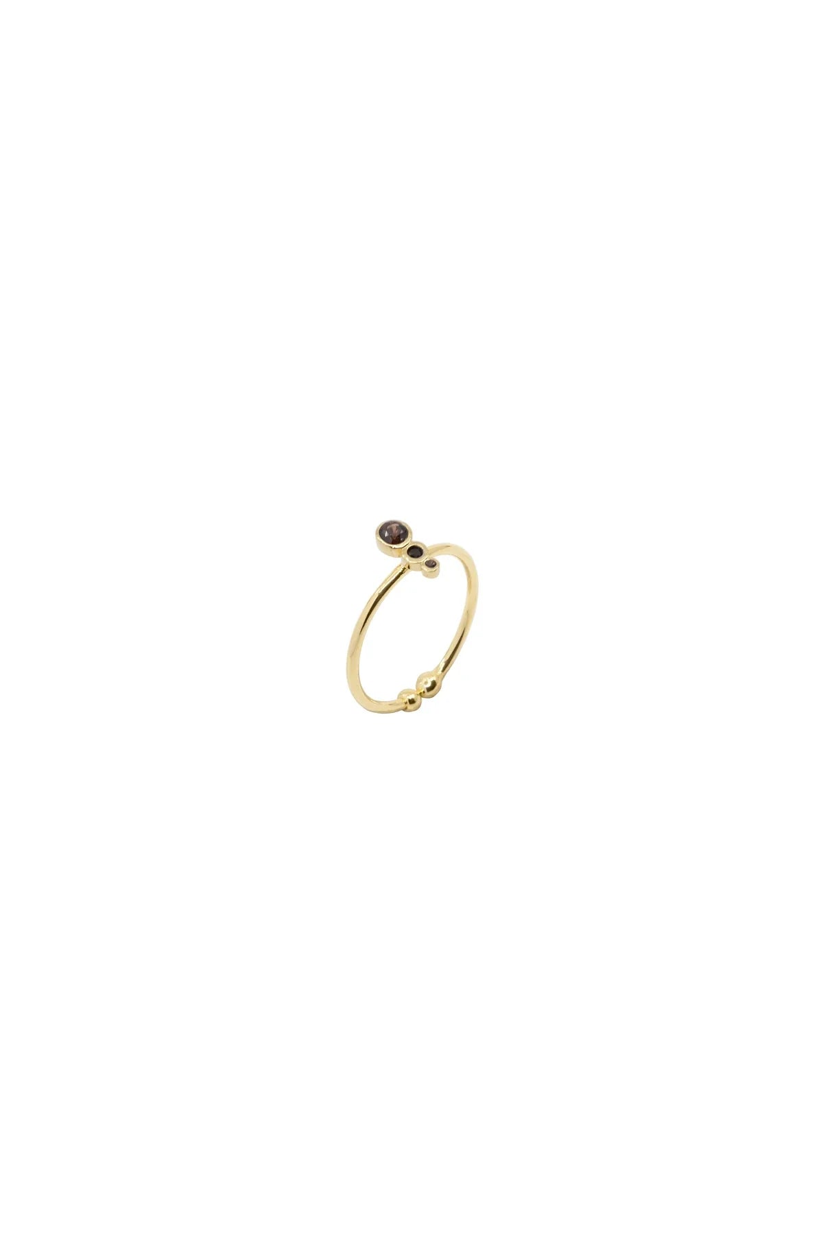 MONA – Brown – Triple CZ Accent Ring