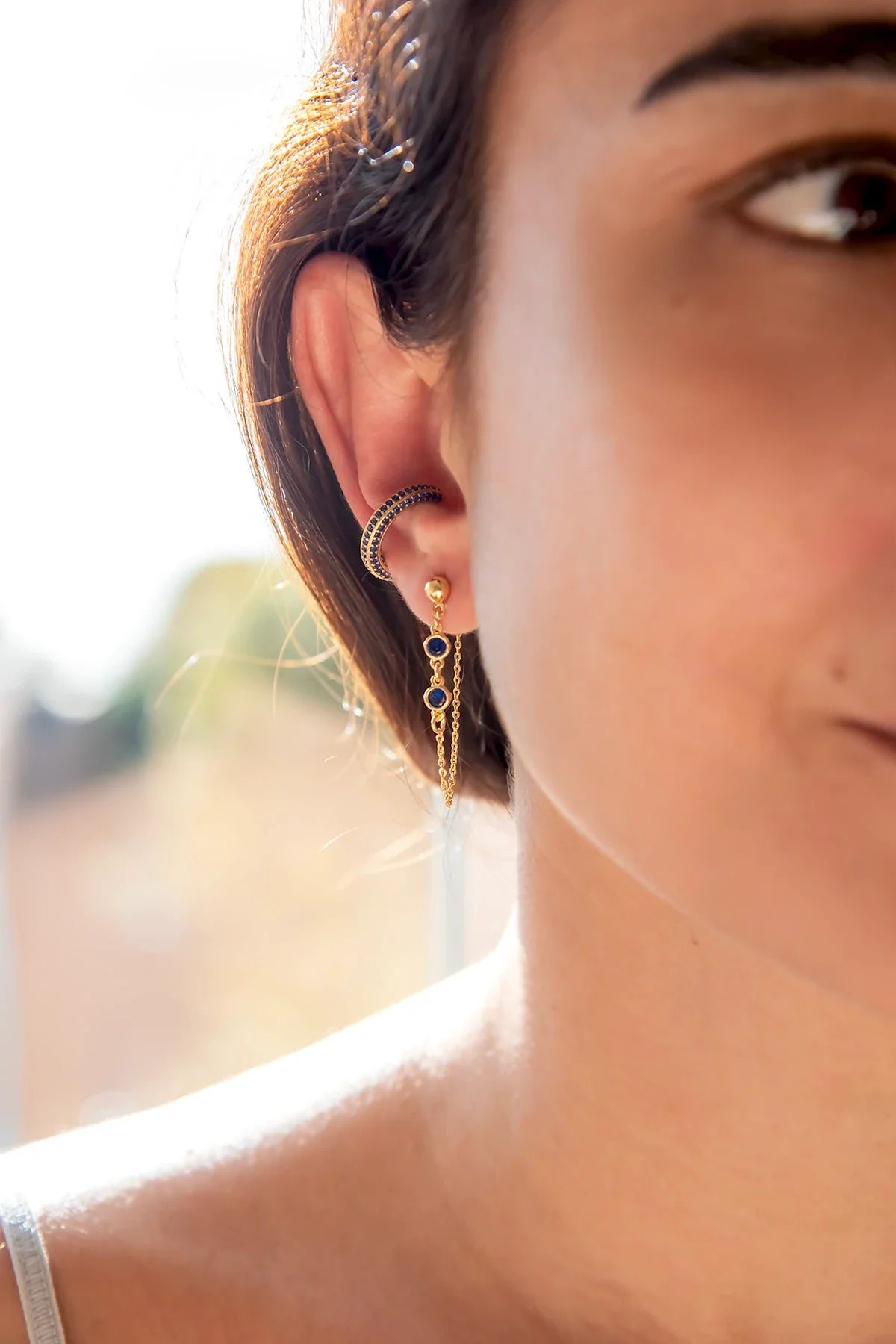 RITA - Sapphire - Zircon Earrings
