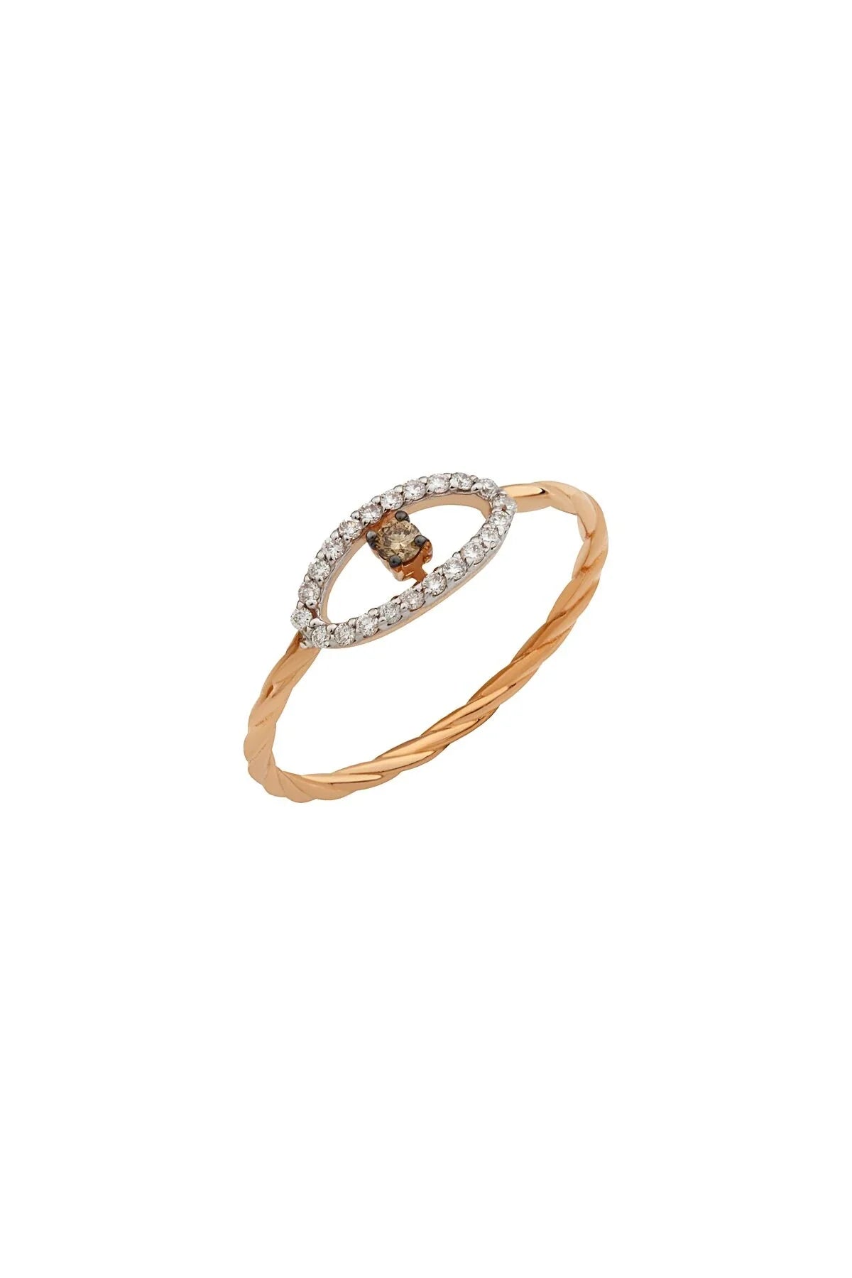 ZARA – 14K Rose Gold Diamond Eye Ring