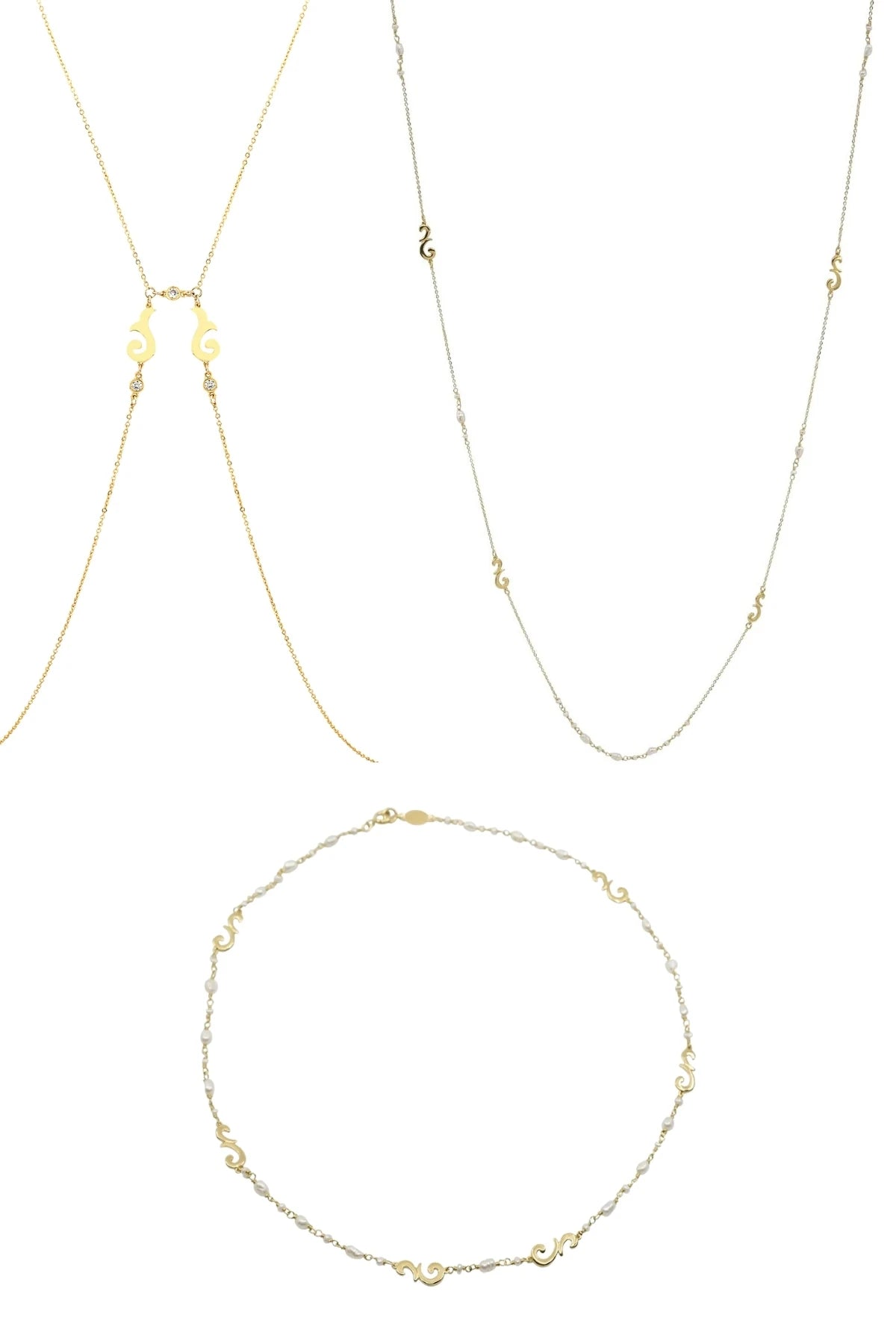 ALIA – Body Chain & Pearl Necklace Set