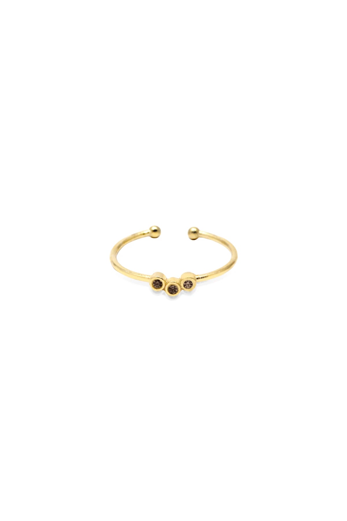 TRIA BROWN – Triple CZ Adjustable Ring