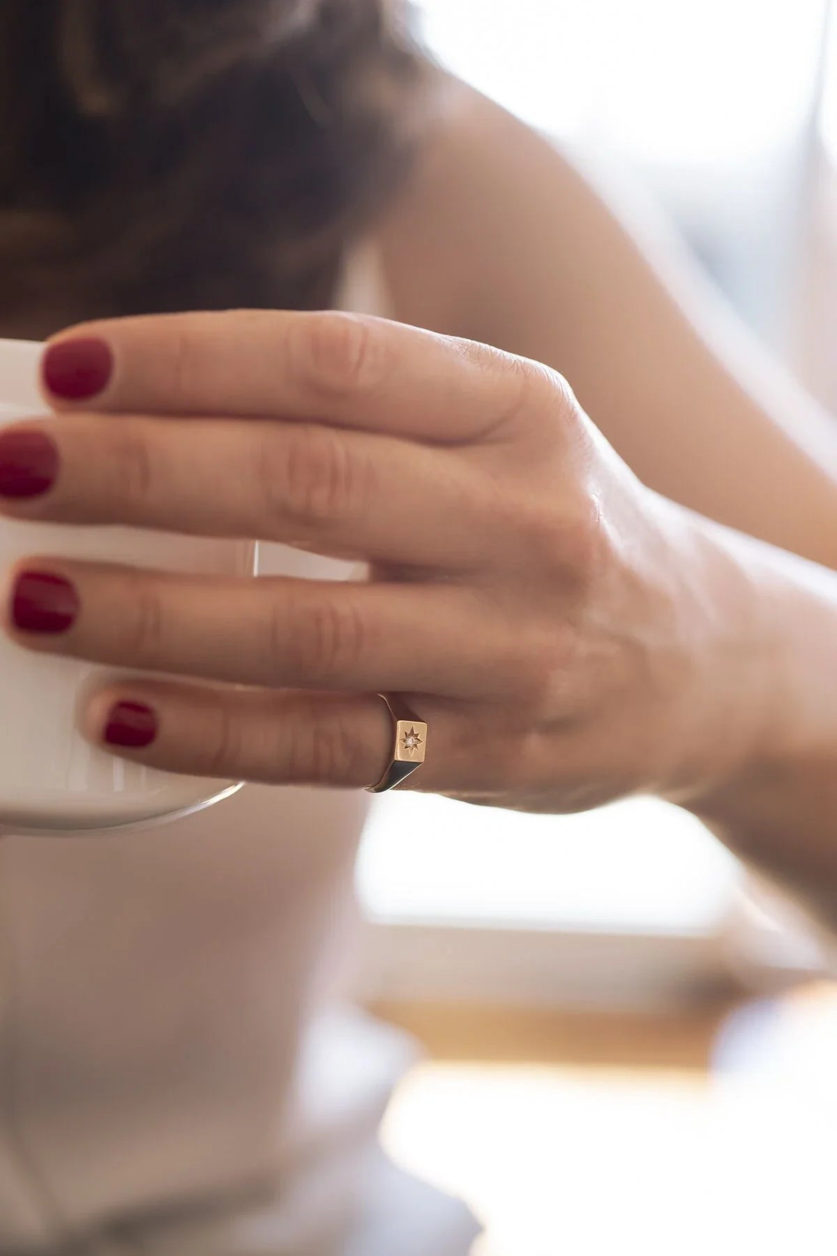 ESTRELLA – Square Star-Set Pinky Ring
