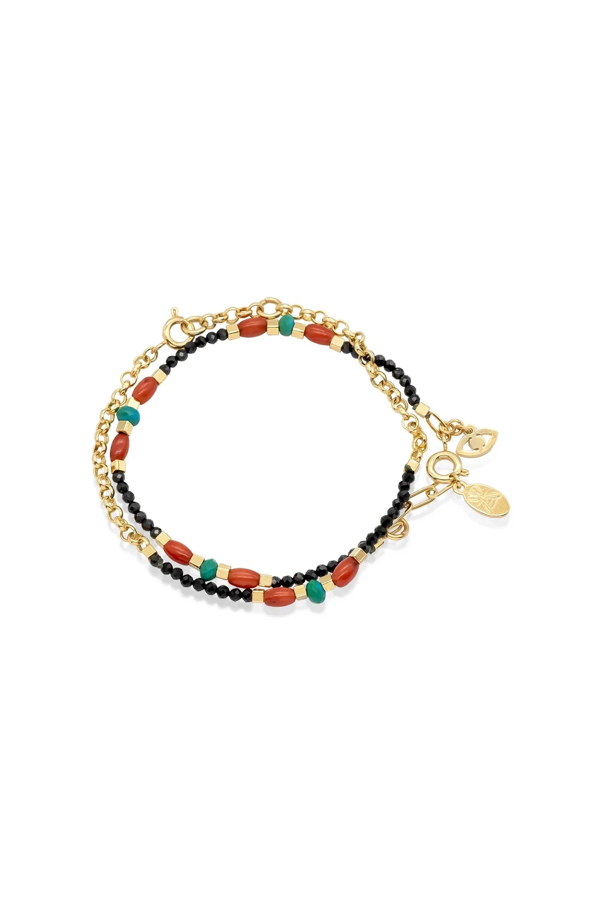 SPINEL – Lapis & Coral Layered Bracelet Set