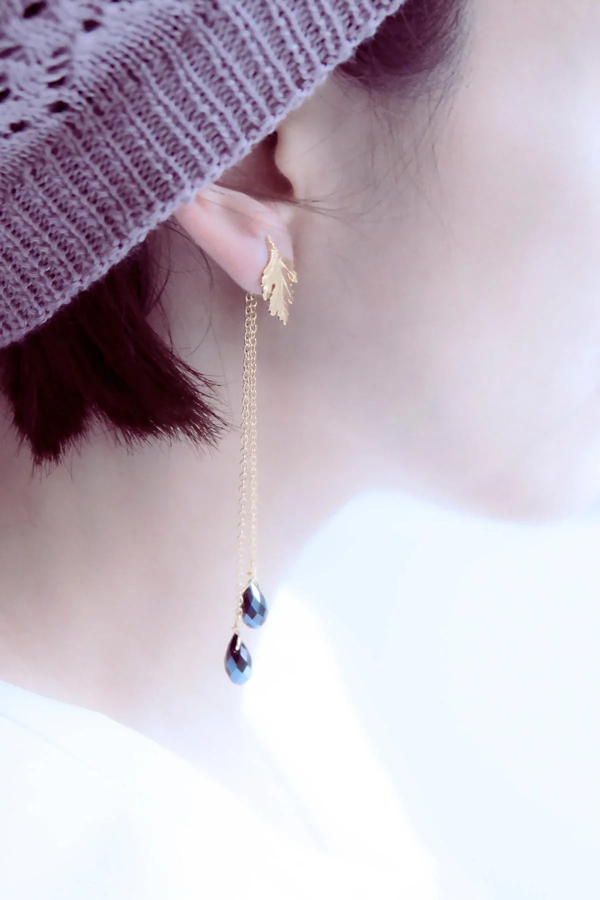 BLACK DROP β Front-Back Earrings
