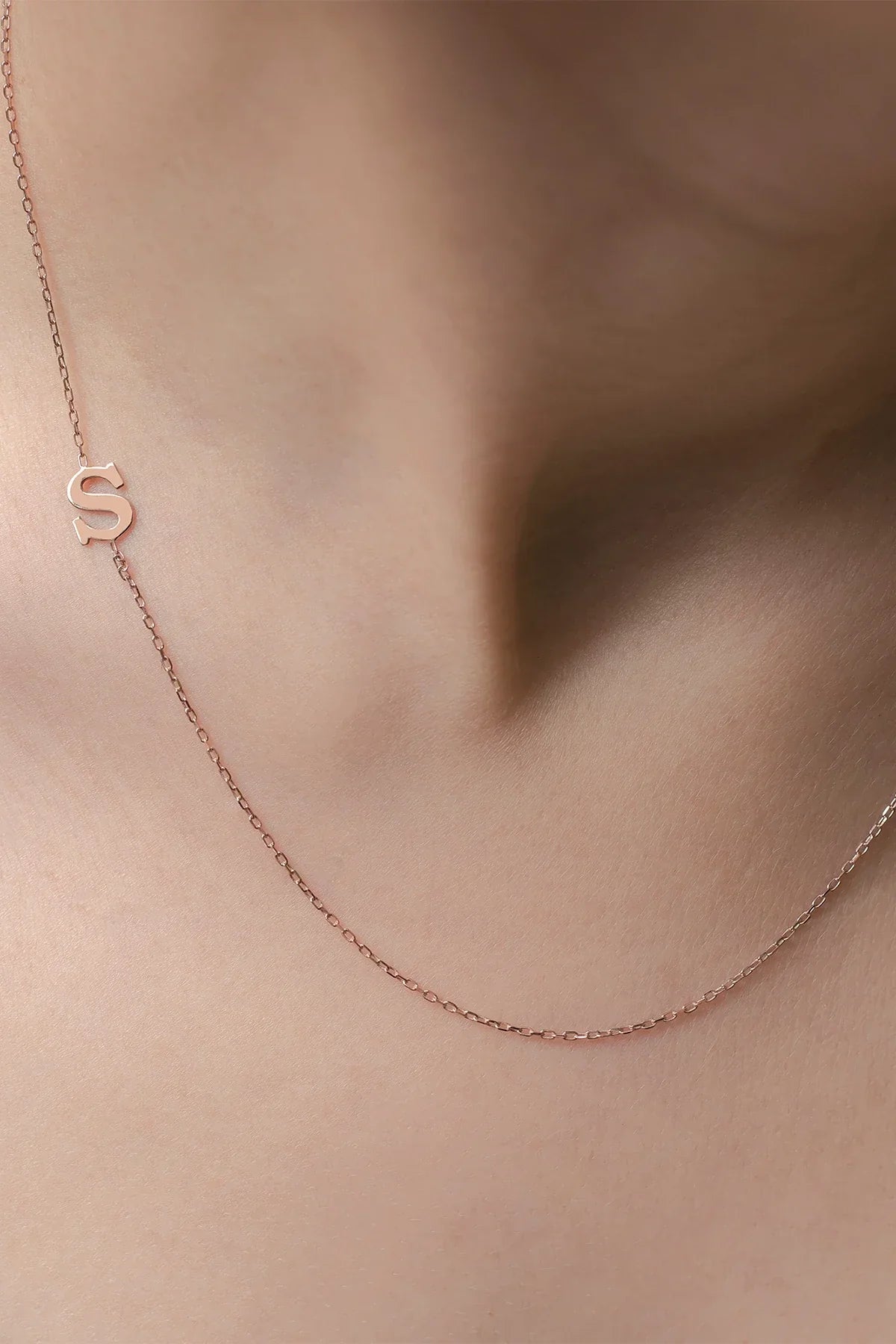 LETTER β Sideways Initial Necklace