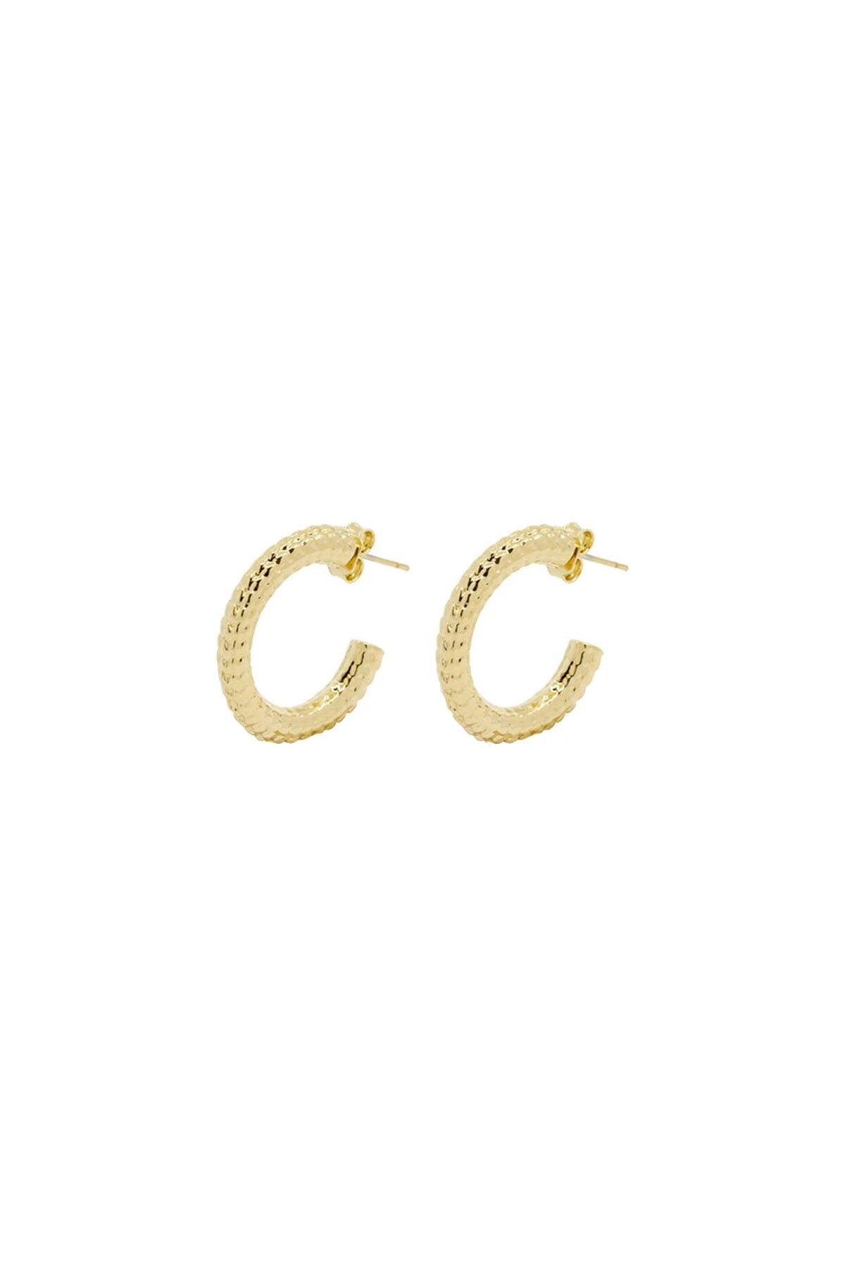 ZETINA – Textured Gold Hoop Earrings