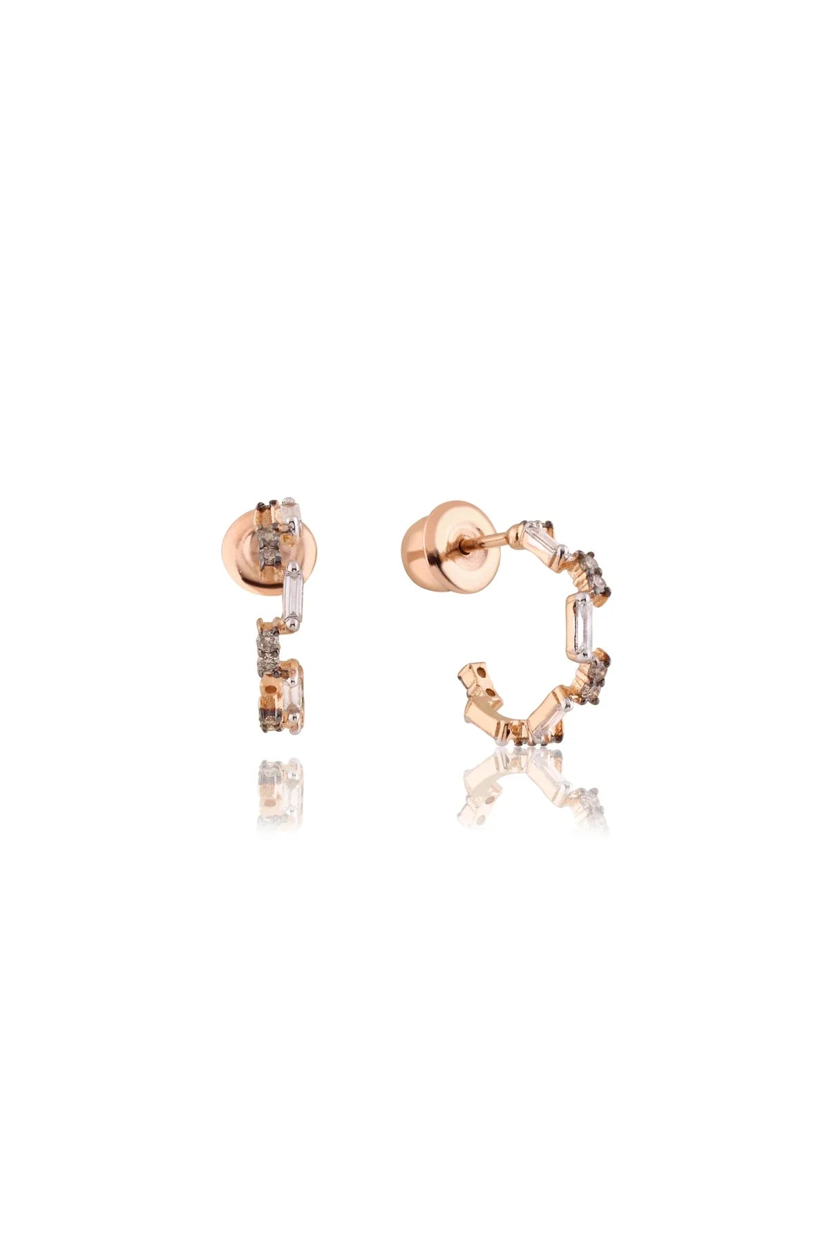 SUENO – Baguette Diamond Mini Hoop Earrings