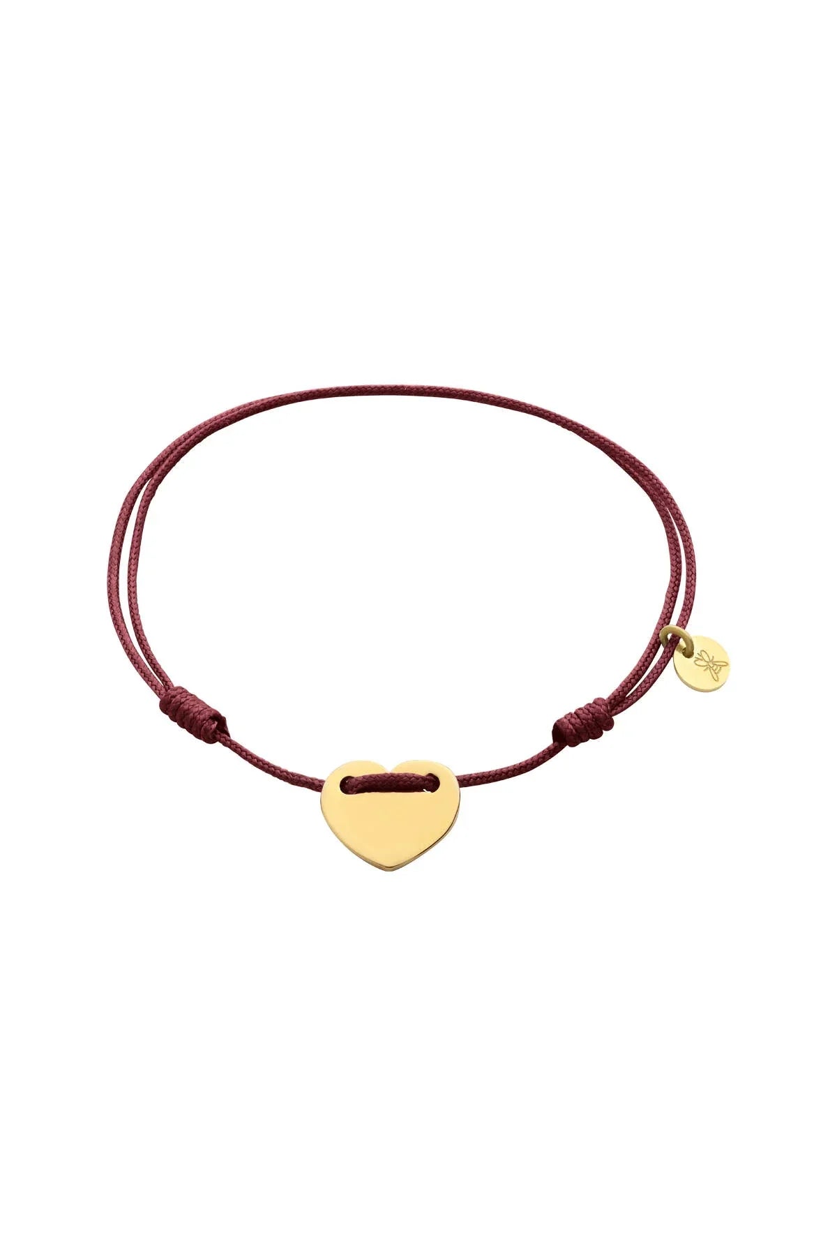 LOVEFUL - BURGUNDY - Personalized Heart Cord Bracelet