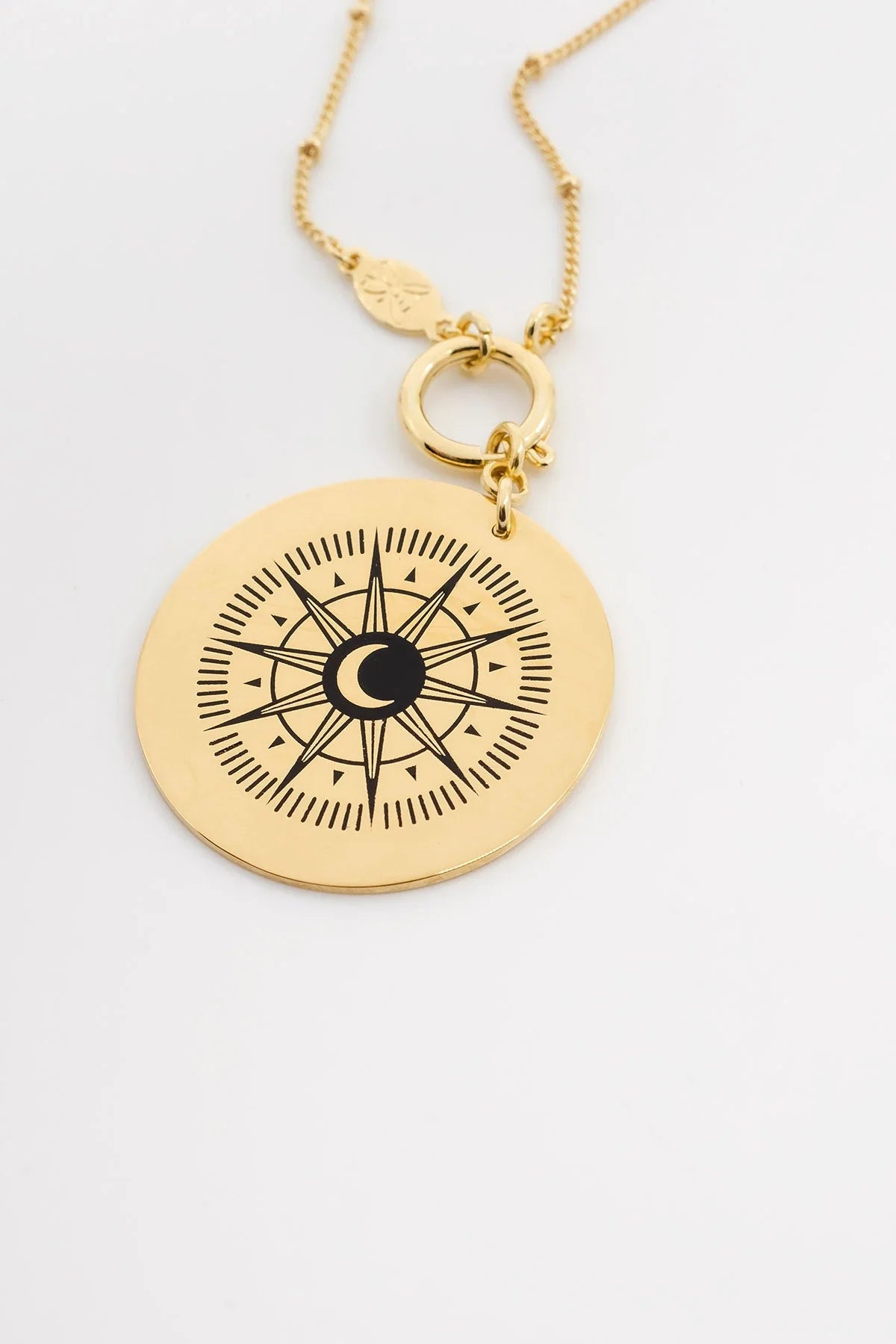 WHEEL – Crescent Moon Medallion Necklace