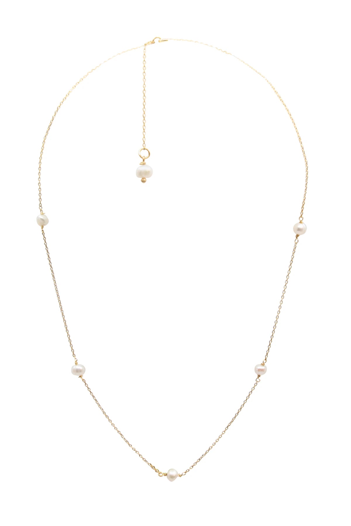 DANTE – Delicate Pearl Chain Necklace